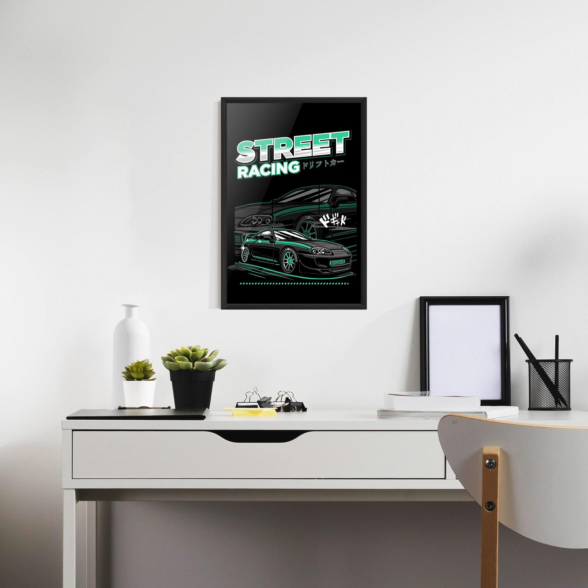 Keretezett Poszter Street Racing mockup 7