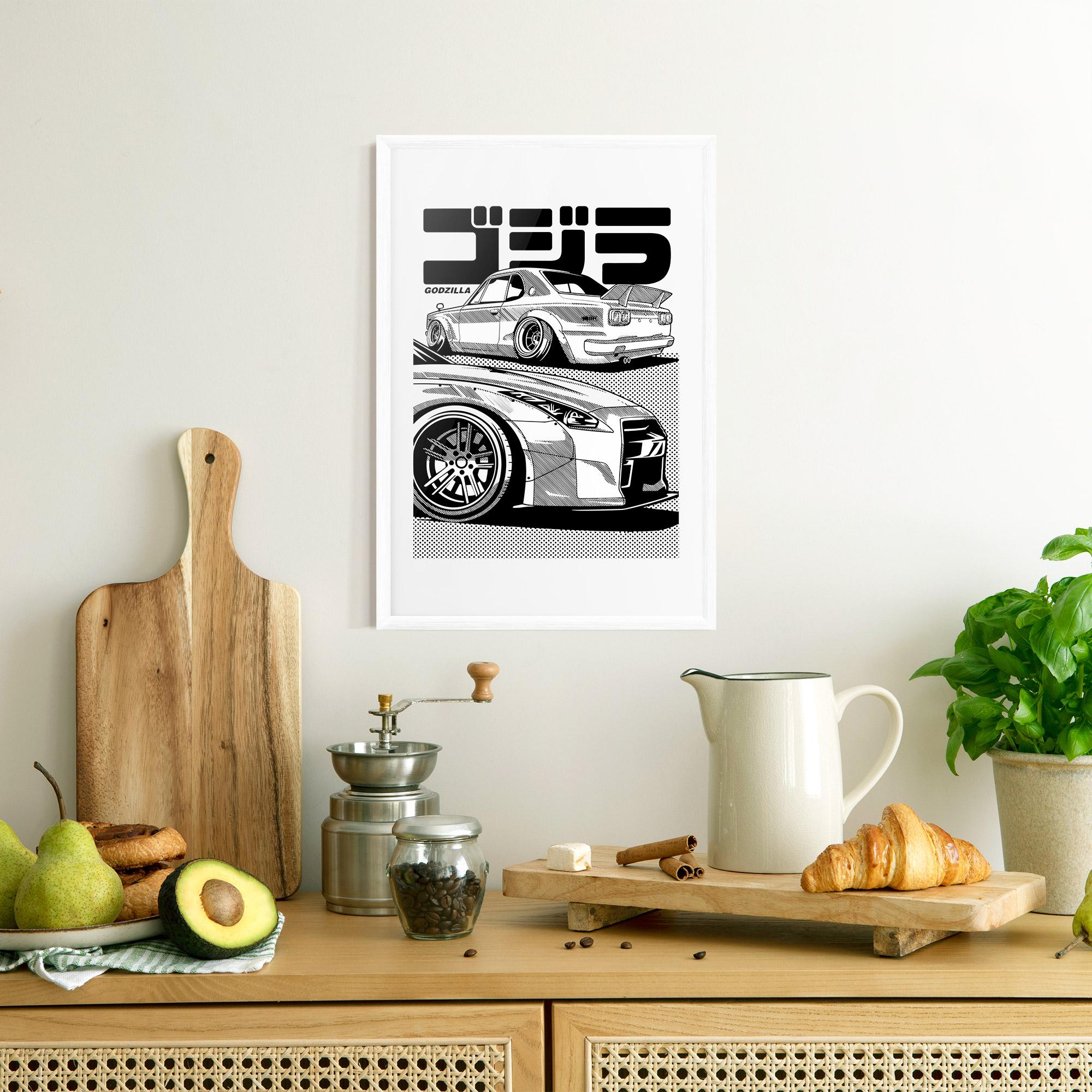 Keretezett Poszter Japanese Car mockup 8