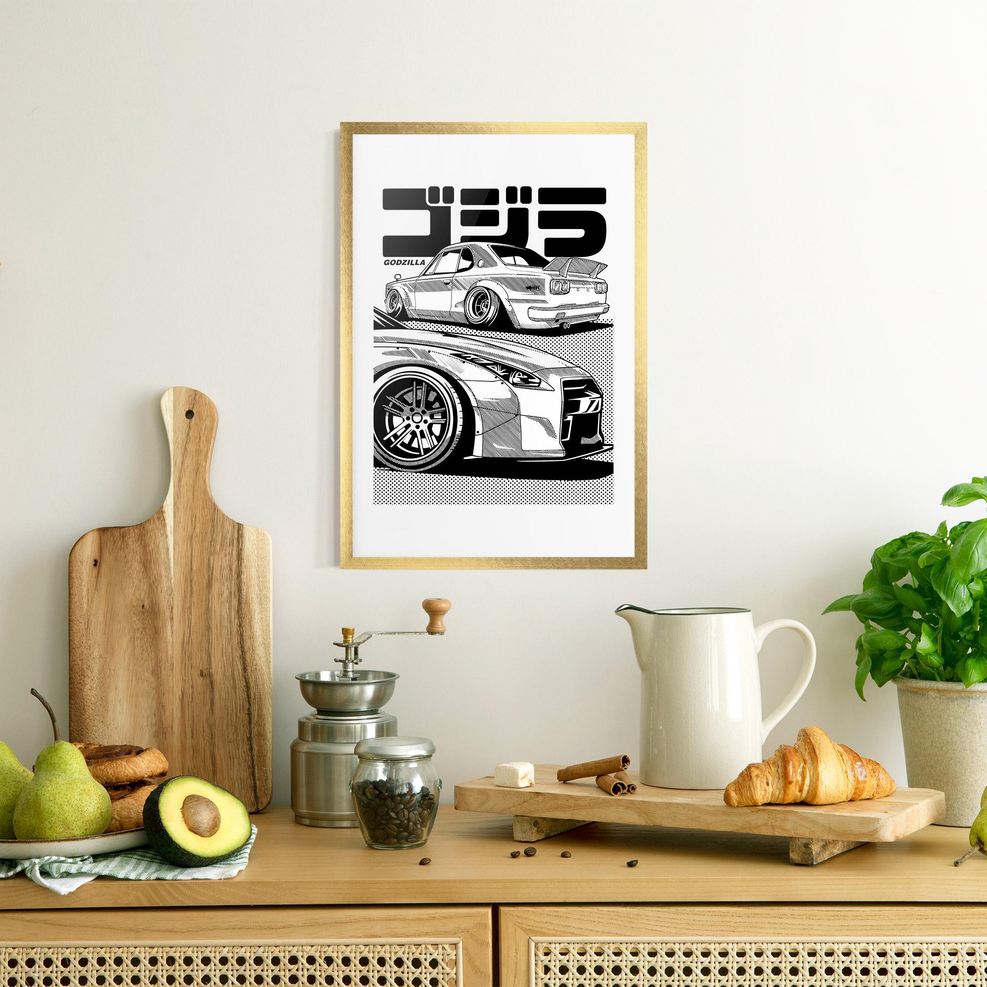 Keretezett Poszter Japanese Car mockup 8