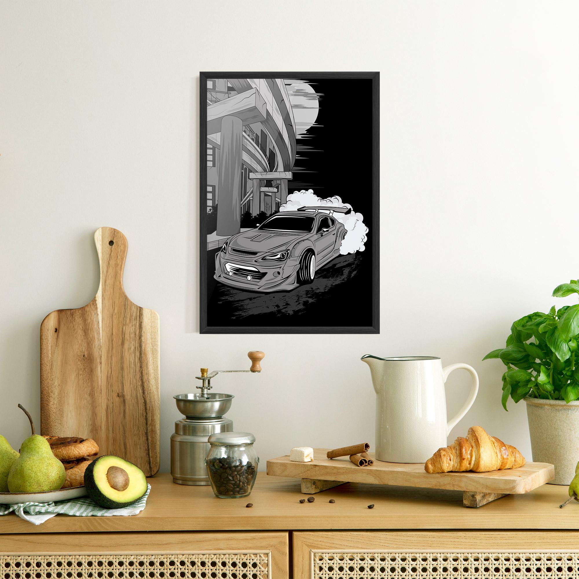 Keretezett Poszter Grey Cool Car mockup 8