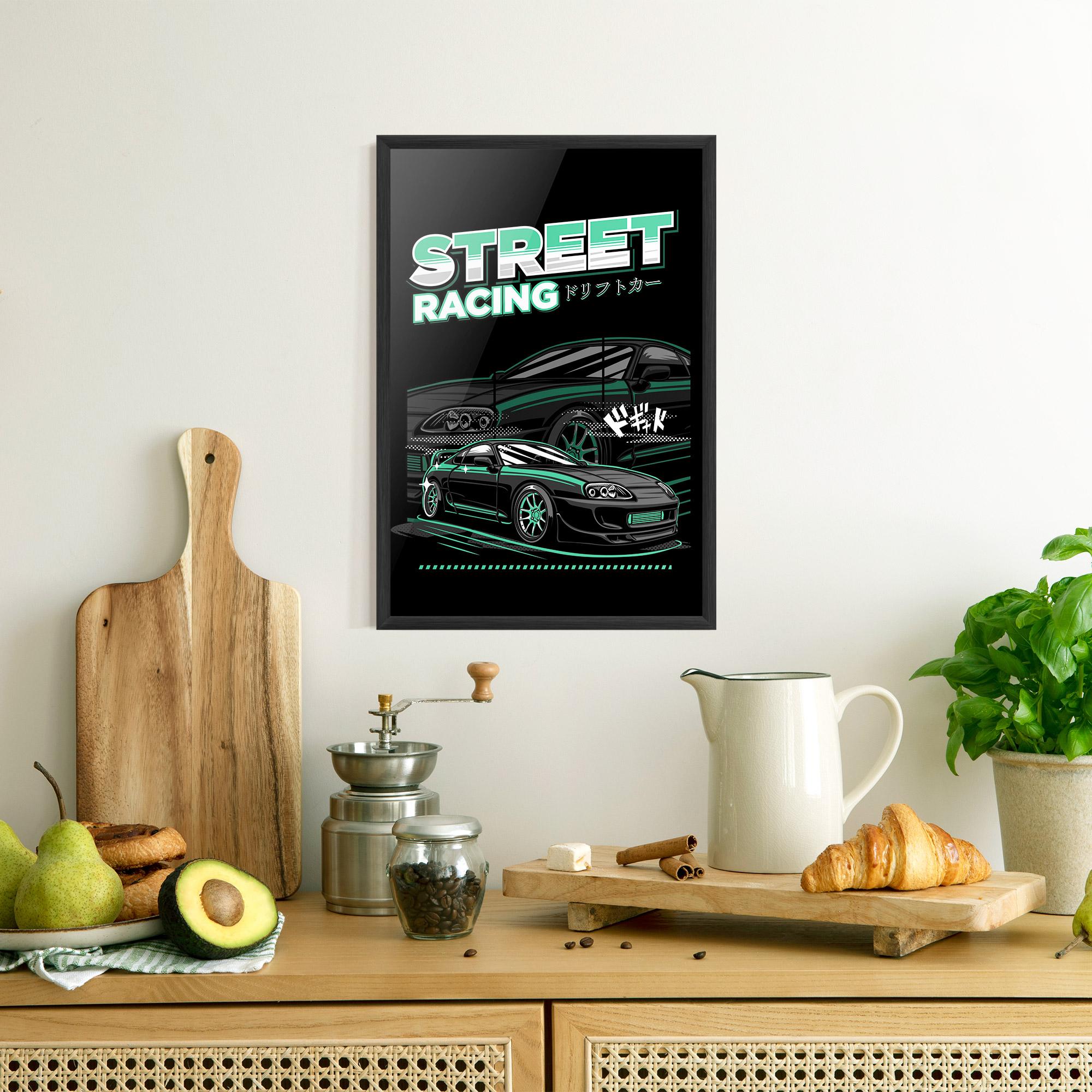 Keretezett Poszter Street Racing mockup 8