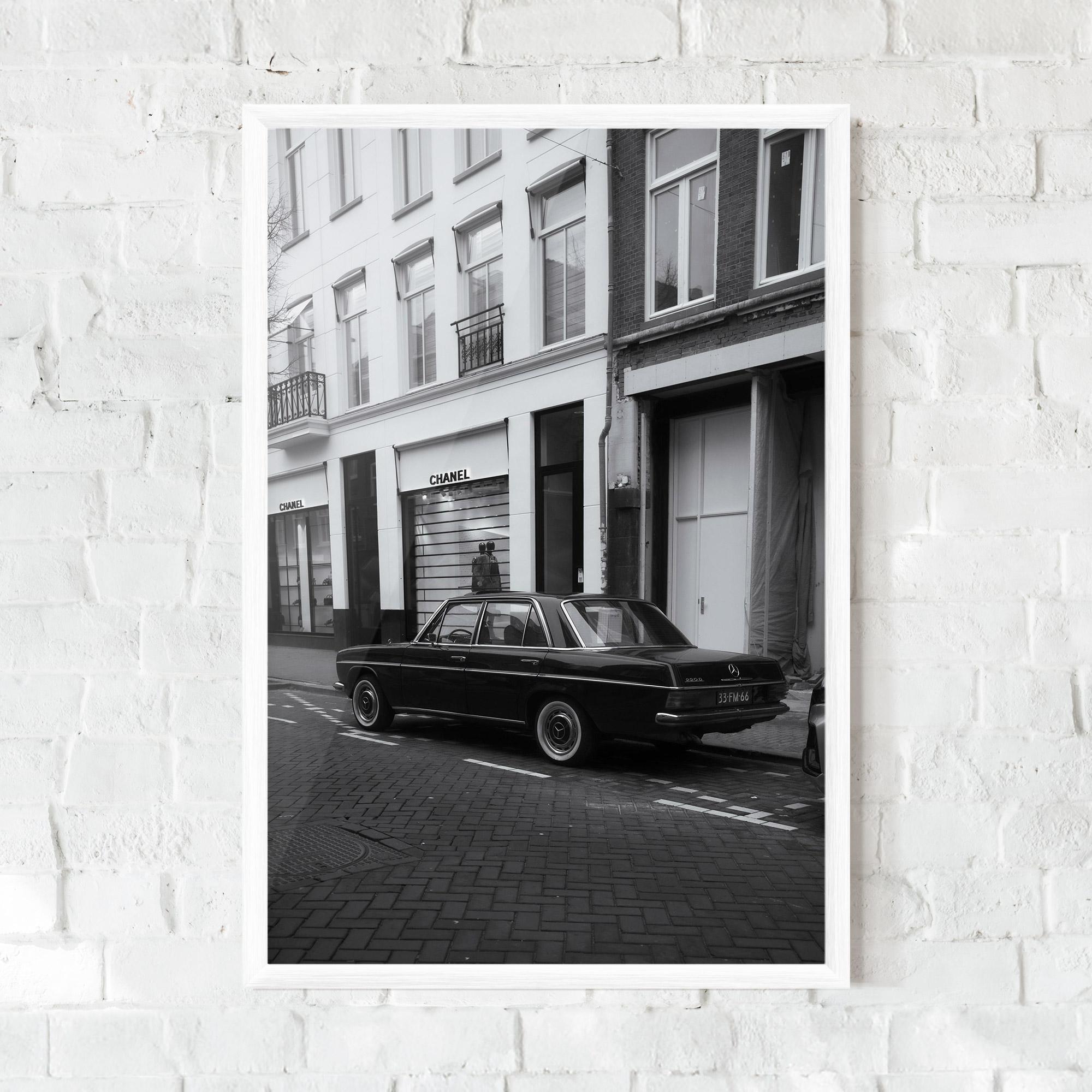 Keretezett Poszter Black Old Car mockup 0