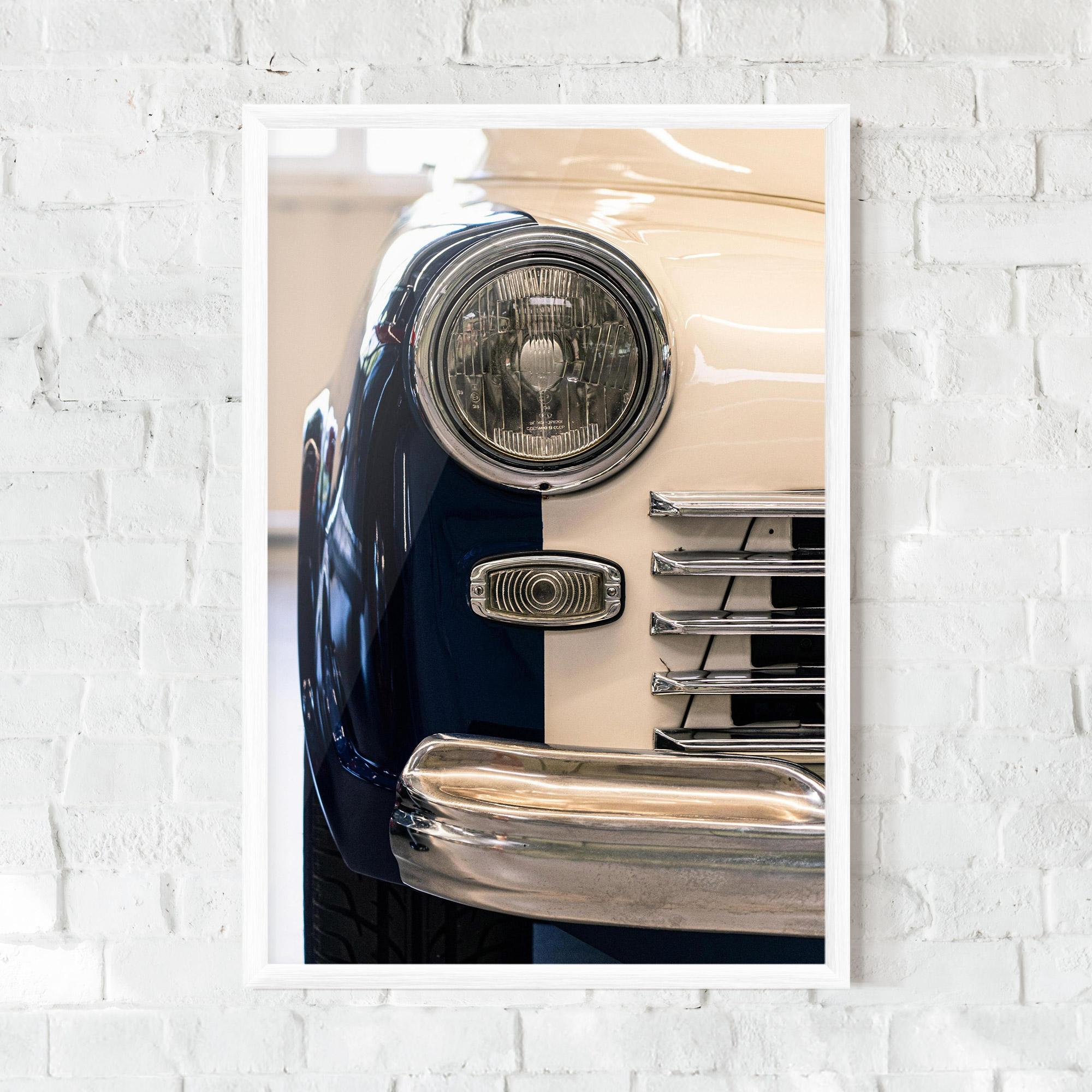 Keretezett Poszter Blue White Car mockup 0