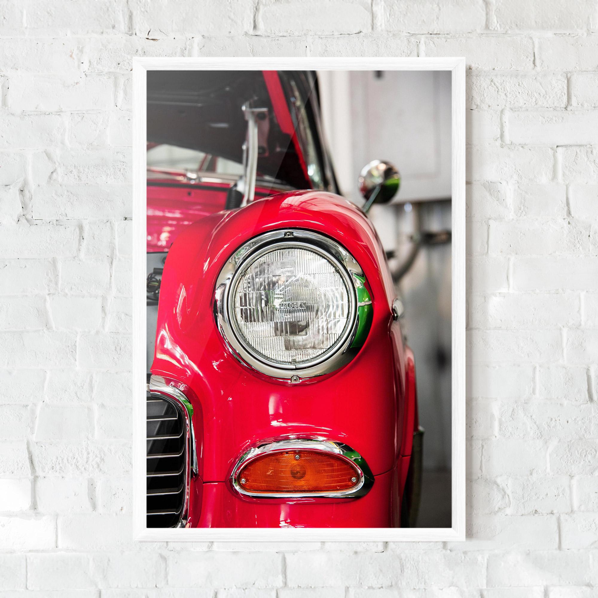 Keretezett Poszter Closeup Red Car mockup 0