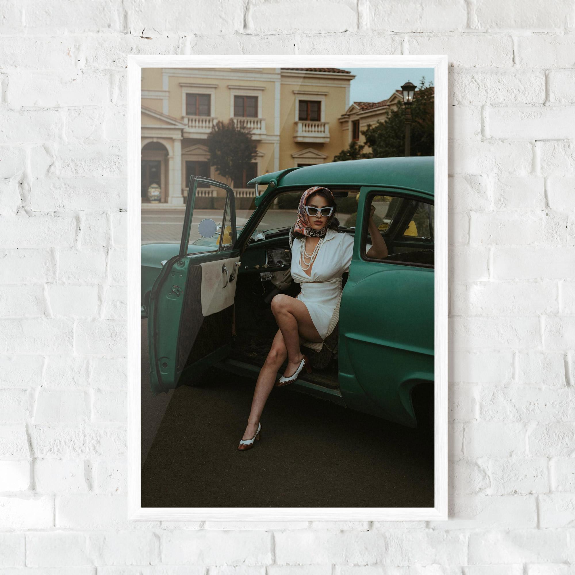 Keretezett Poszter Lady Vintage Cat mockup 0