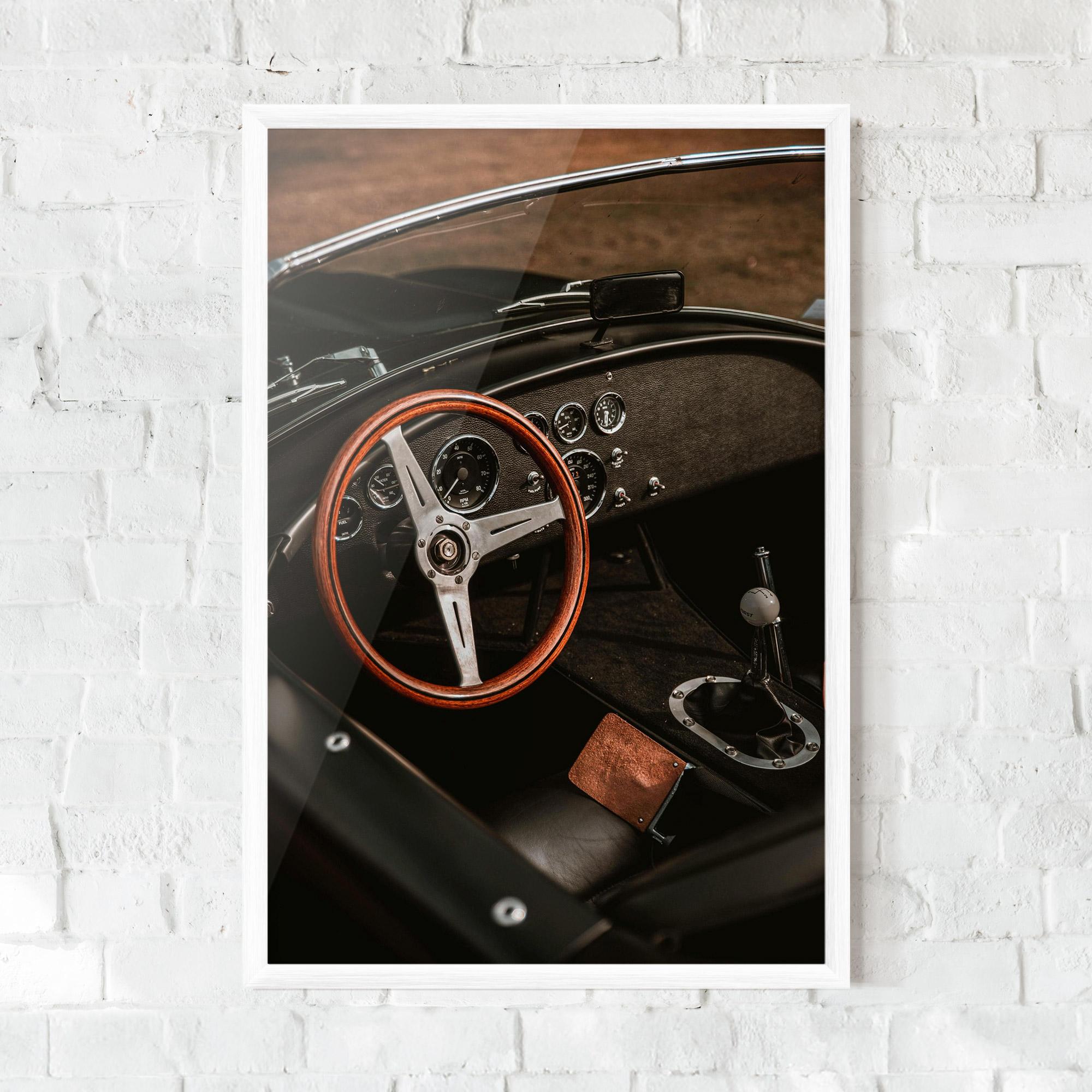 Keretezett Poszter Orange Steering Wheel mockup 0