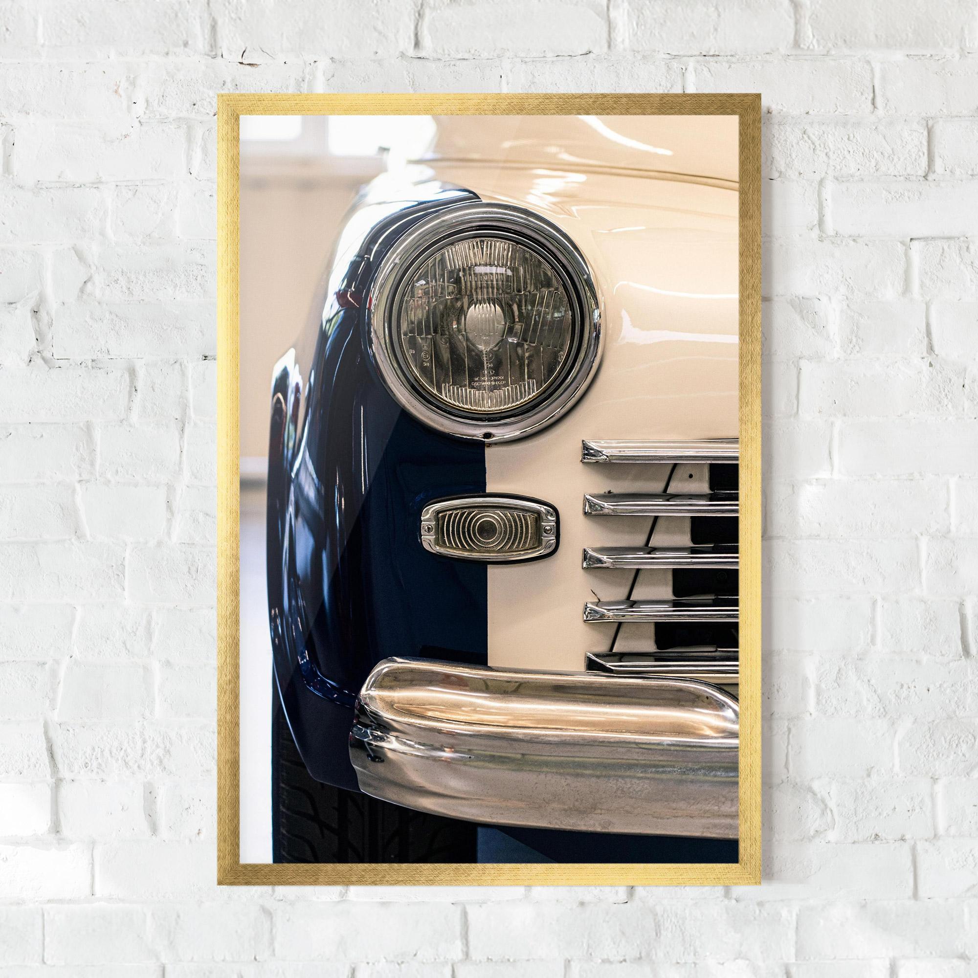 Keretezett Poszter Blue White Car mockup 0