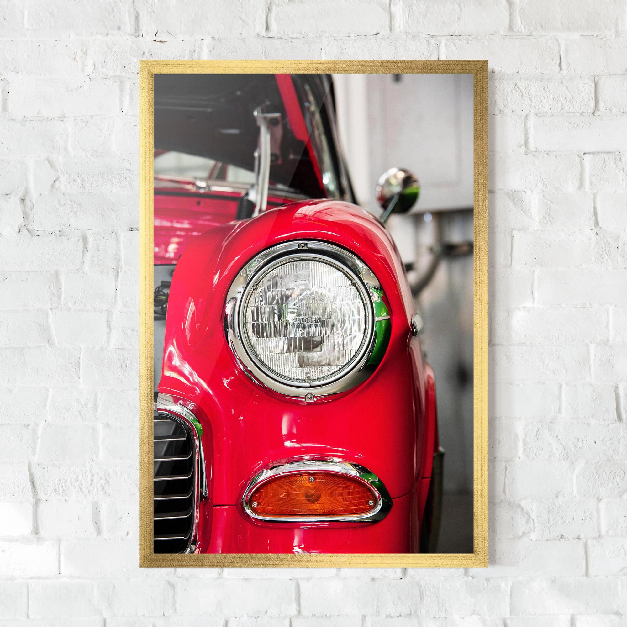 Keretezett Poszter Closeup Red Car mockup 0