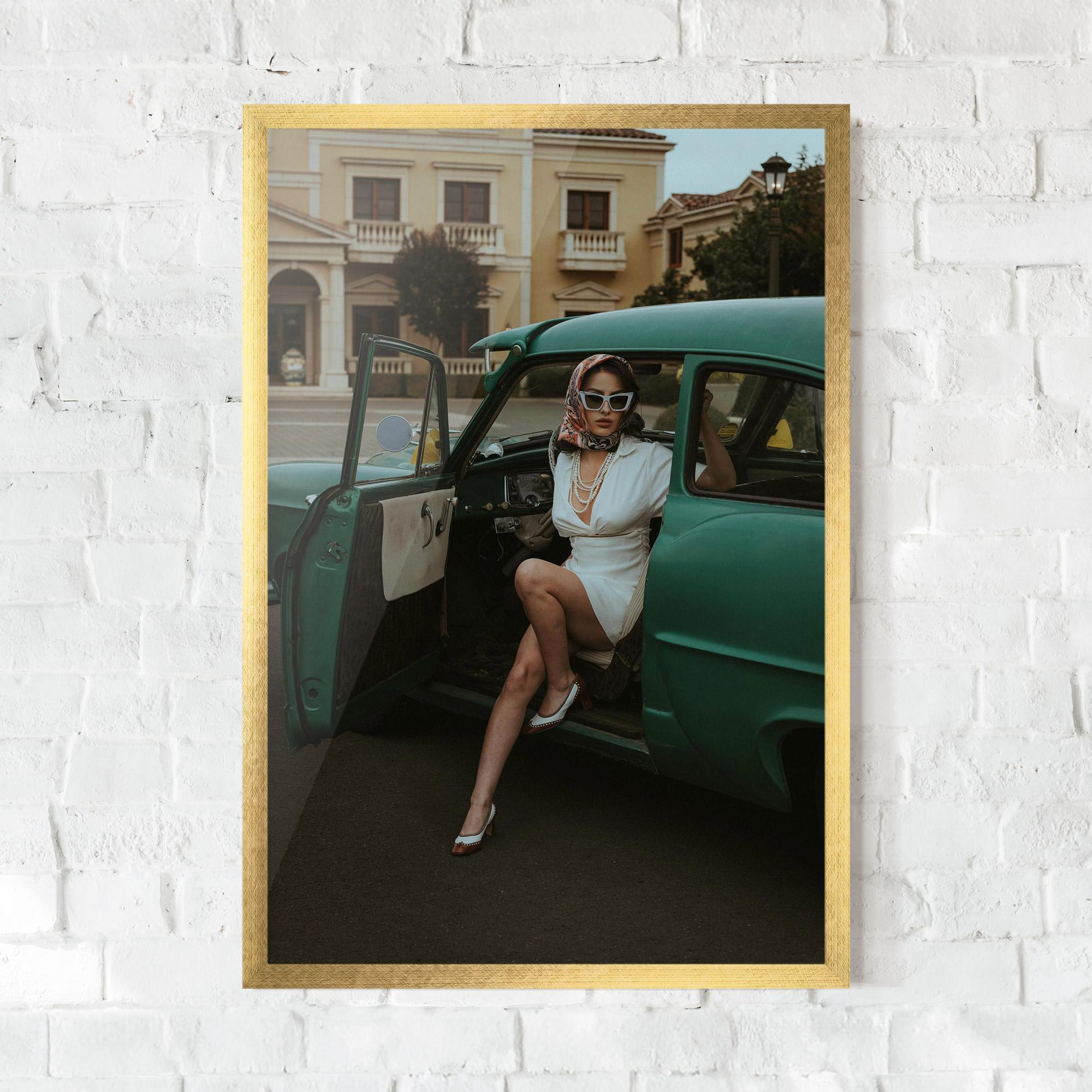 Keretezett Poszter Lady Vintage Cat mockup 0