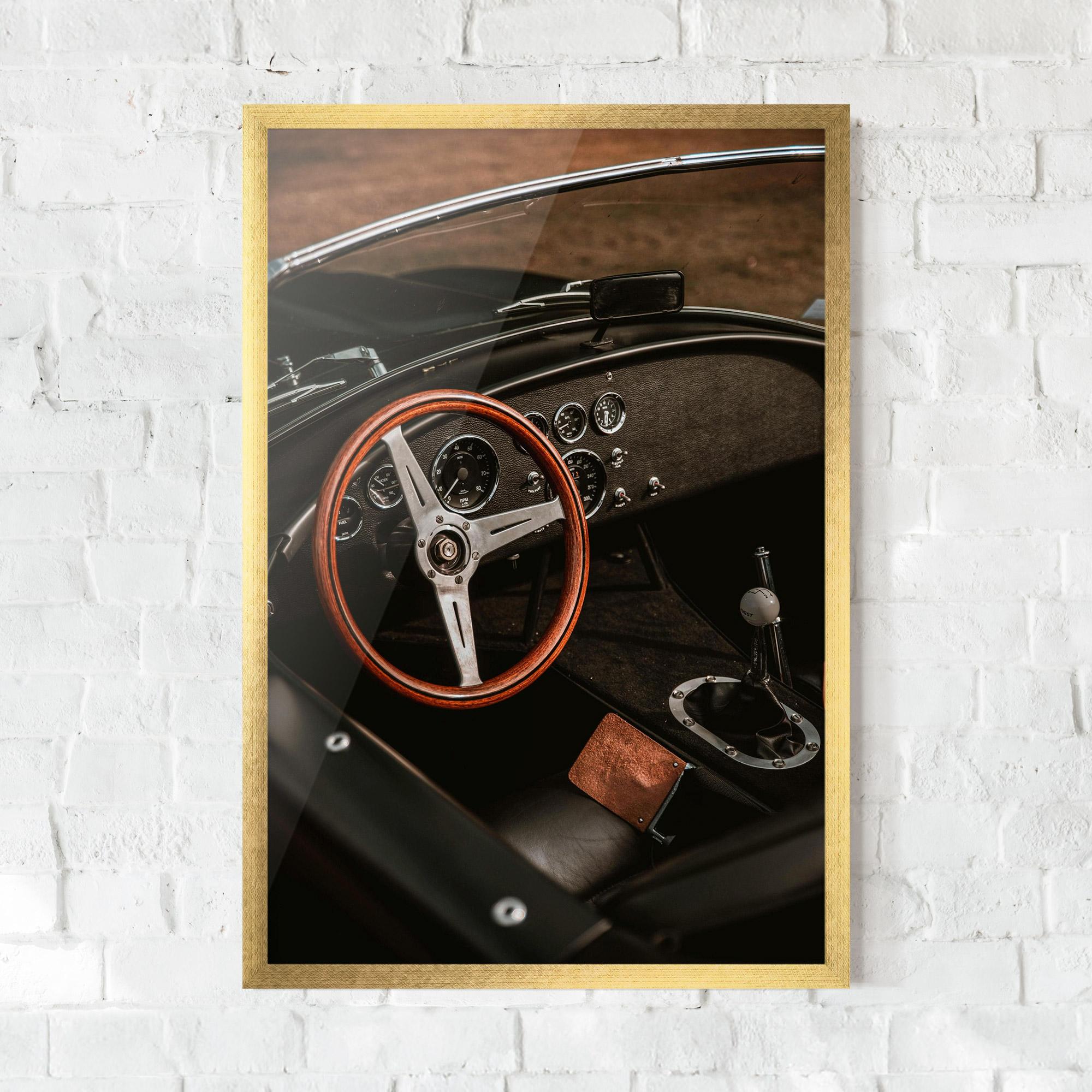 Keretezett Poszter Orange Steering Wheel mockup 0