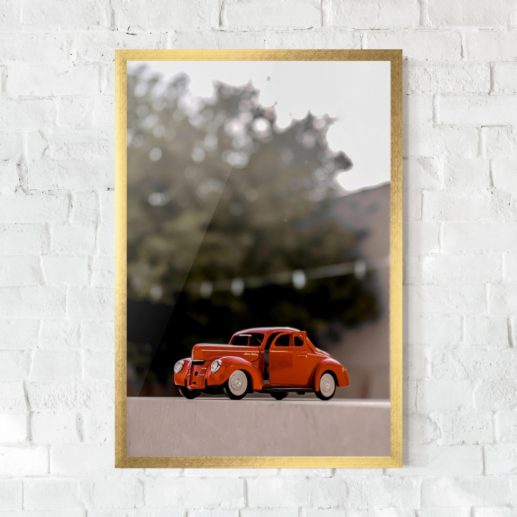 Keretezett Poszter Orange Toy Car mockup 0