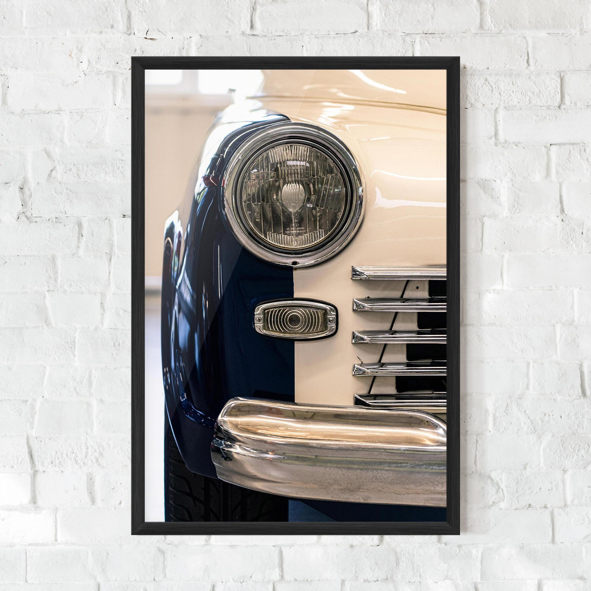 Keretezett Poszter Blue White Car mockup 0