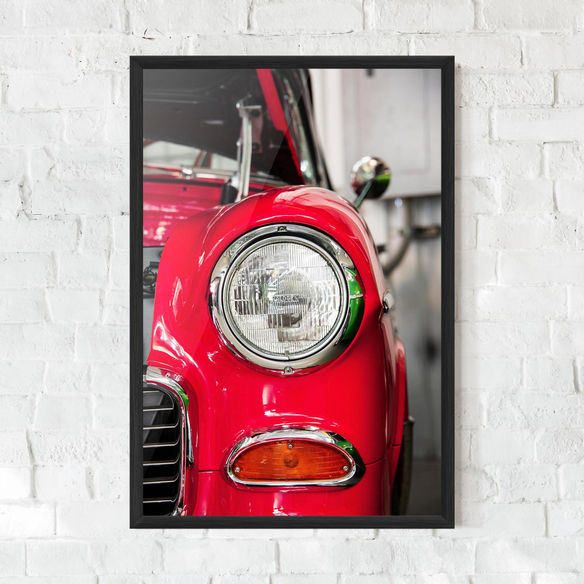 Keretezett Poszter Closeup Red Car mockup 0