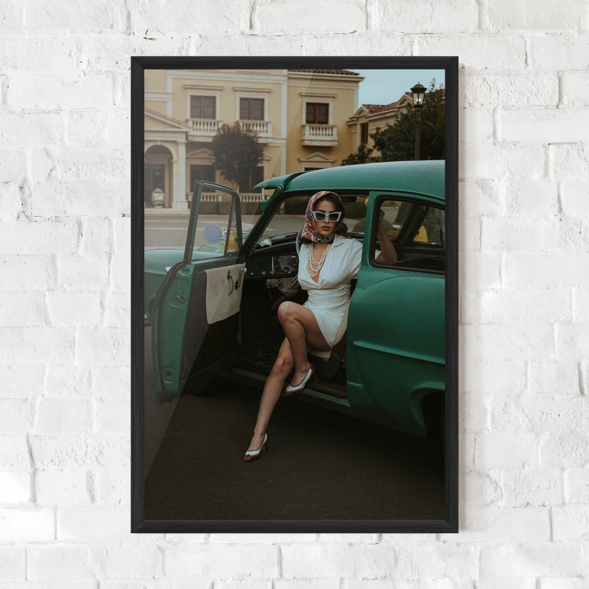 Keretezett Poszter Lady Vintage Cat mockup 0