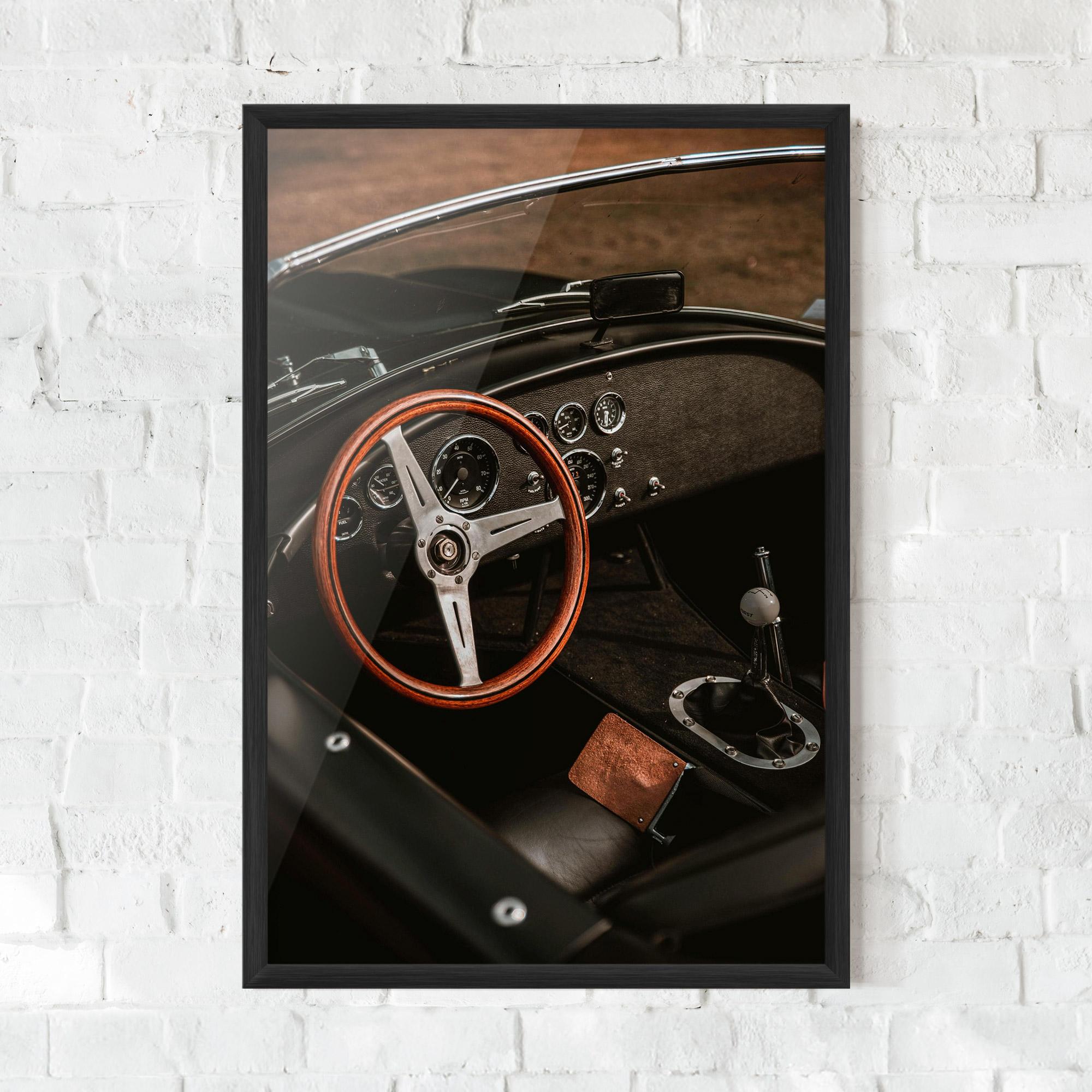 Keretezett Poszter Orange Steering Wheel mockup 0