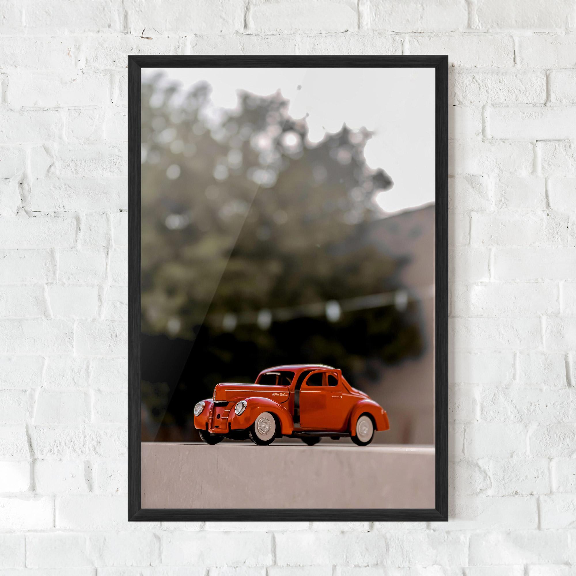 Keretezett Poszter Orange Toy Car mockup 0