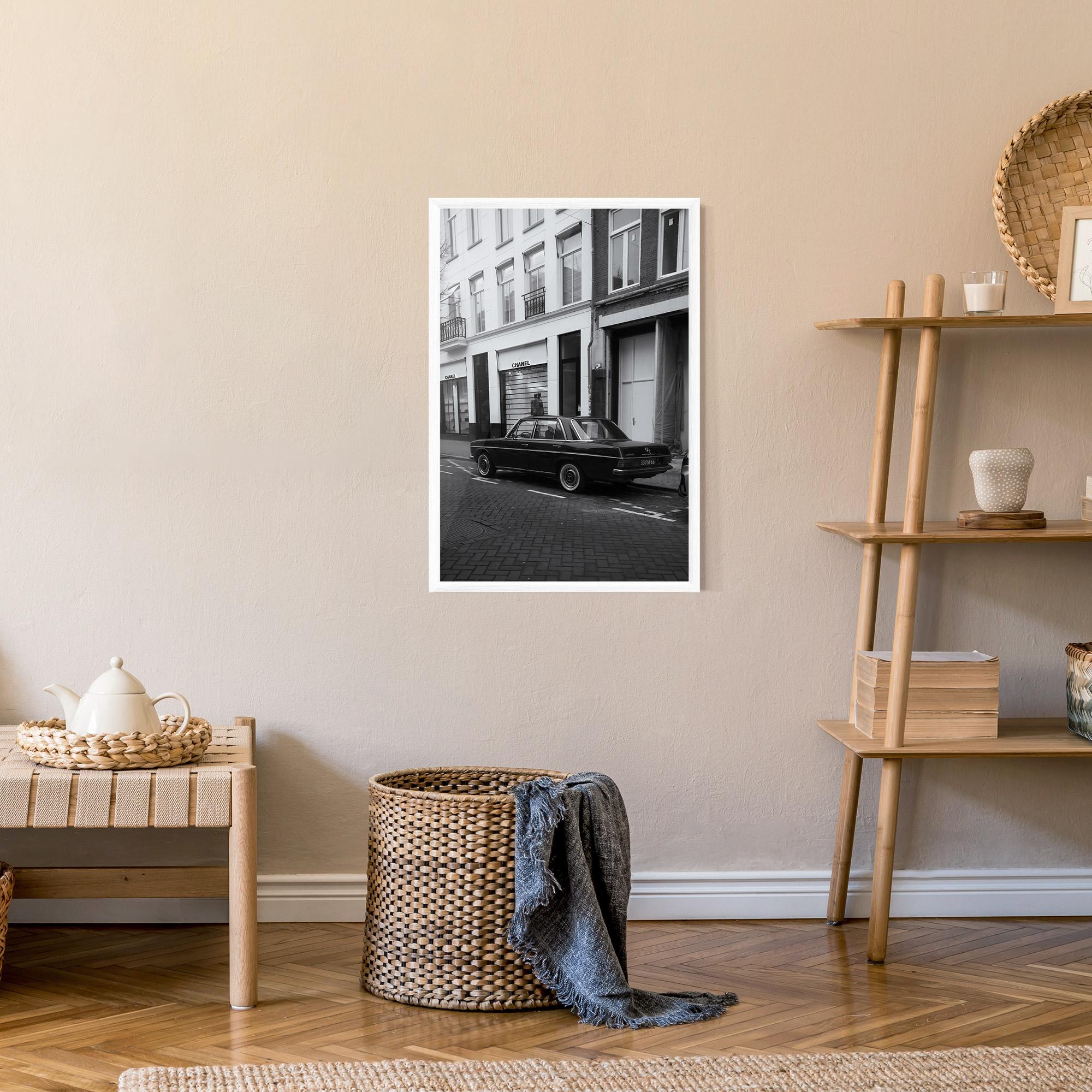 Keretezett Poszter Black Old Car mockup 9