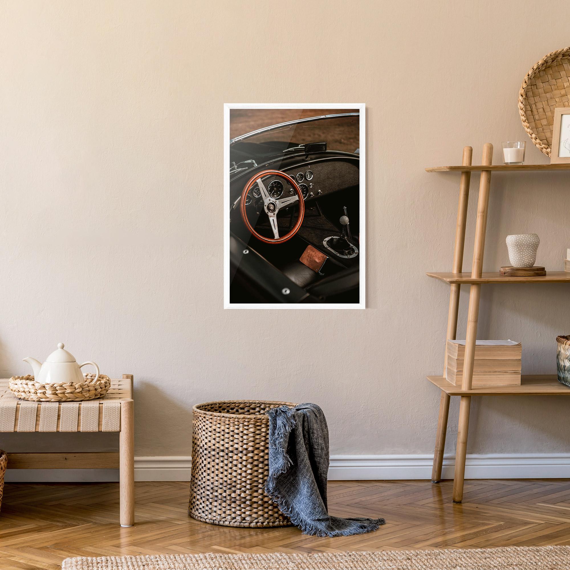 Keretezett Poszter Orange Steering Wheel mockup 9