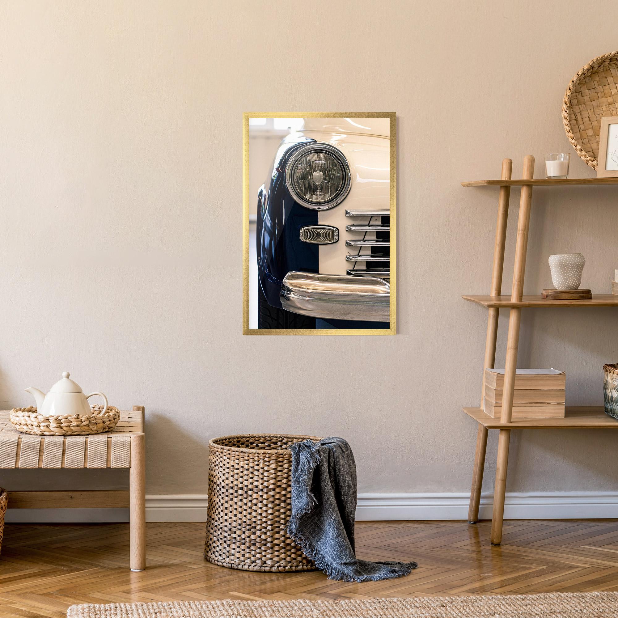 Keretezett Poszter Blue White Car mockup 9