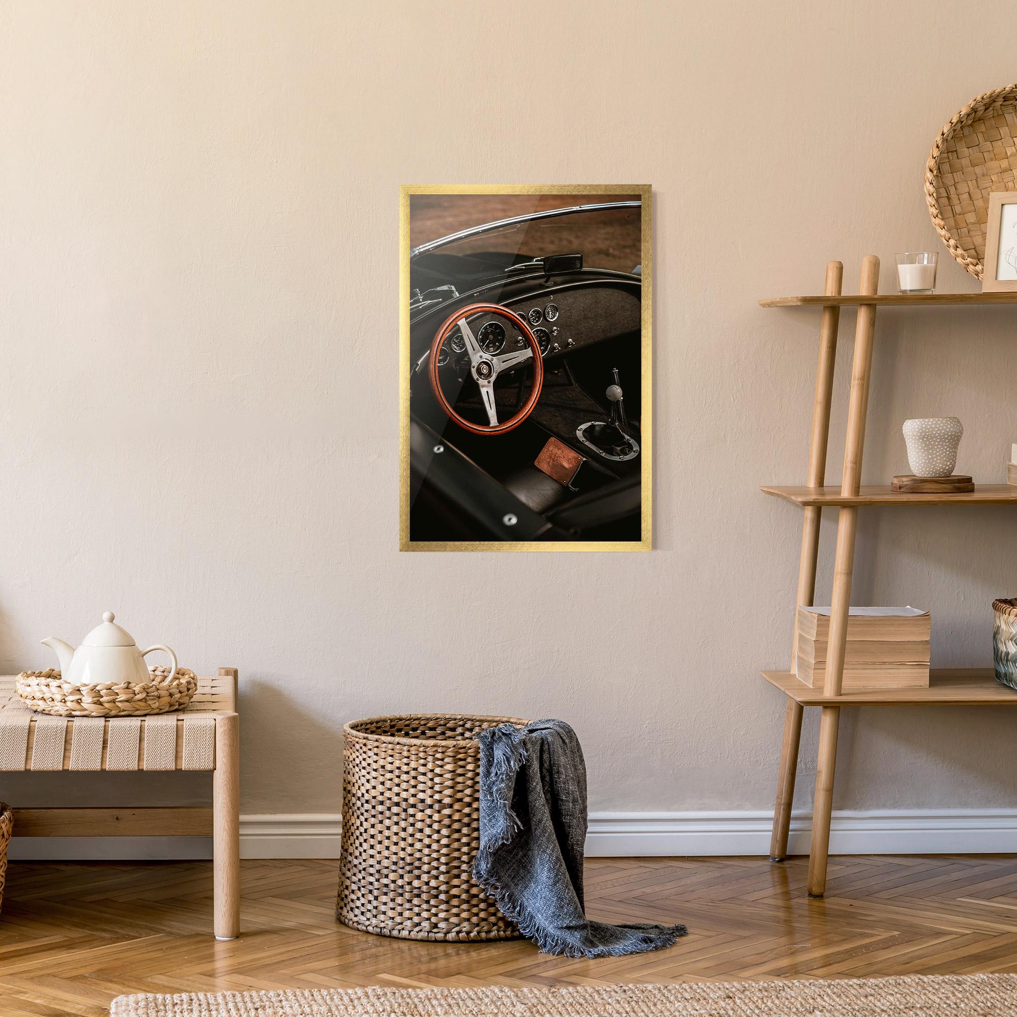 Keretezett Poszter Orange Steering Wheel mockup 9