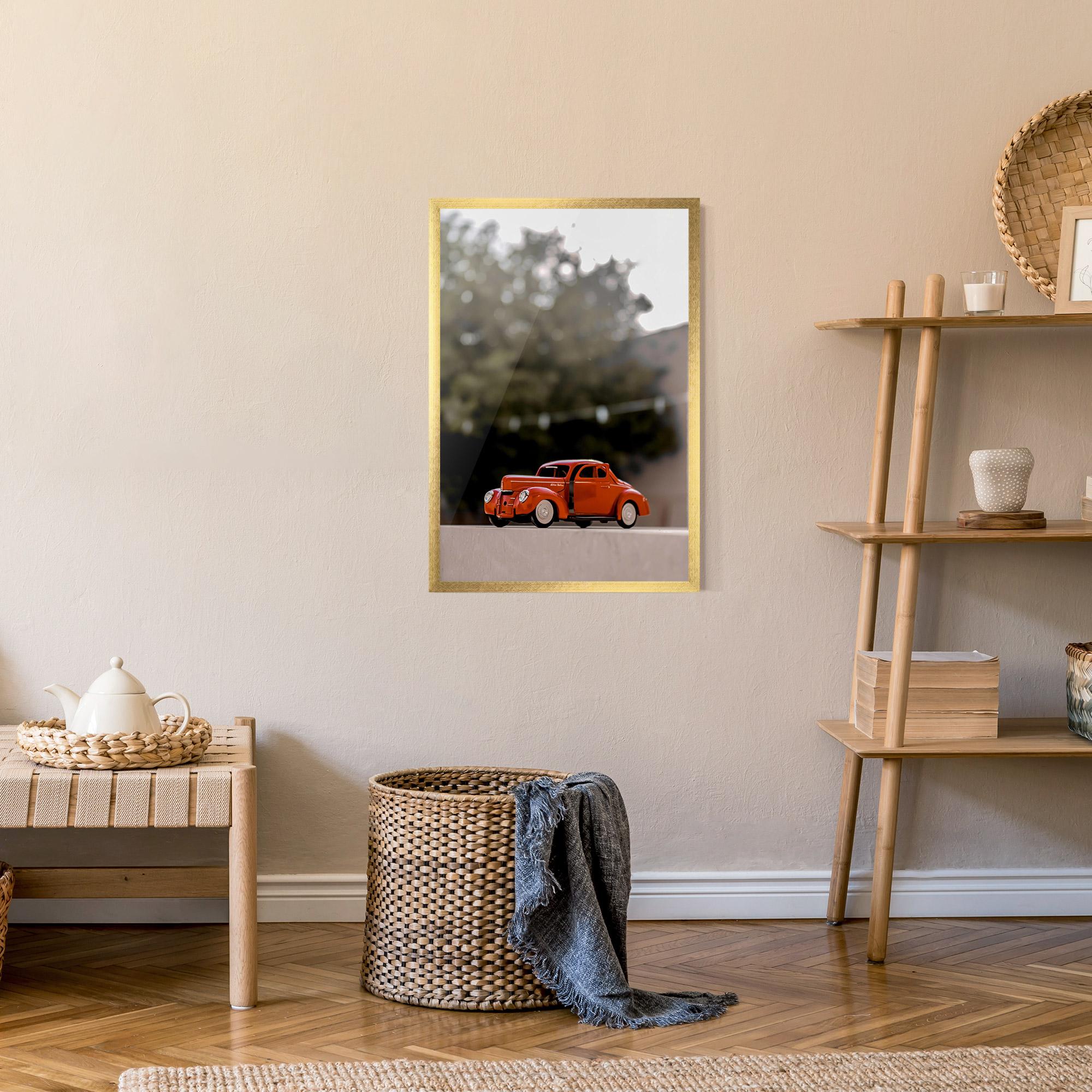 Keretezett Poszter Orange Toy Car mockup 9