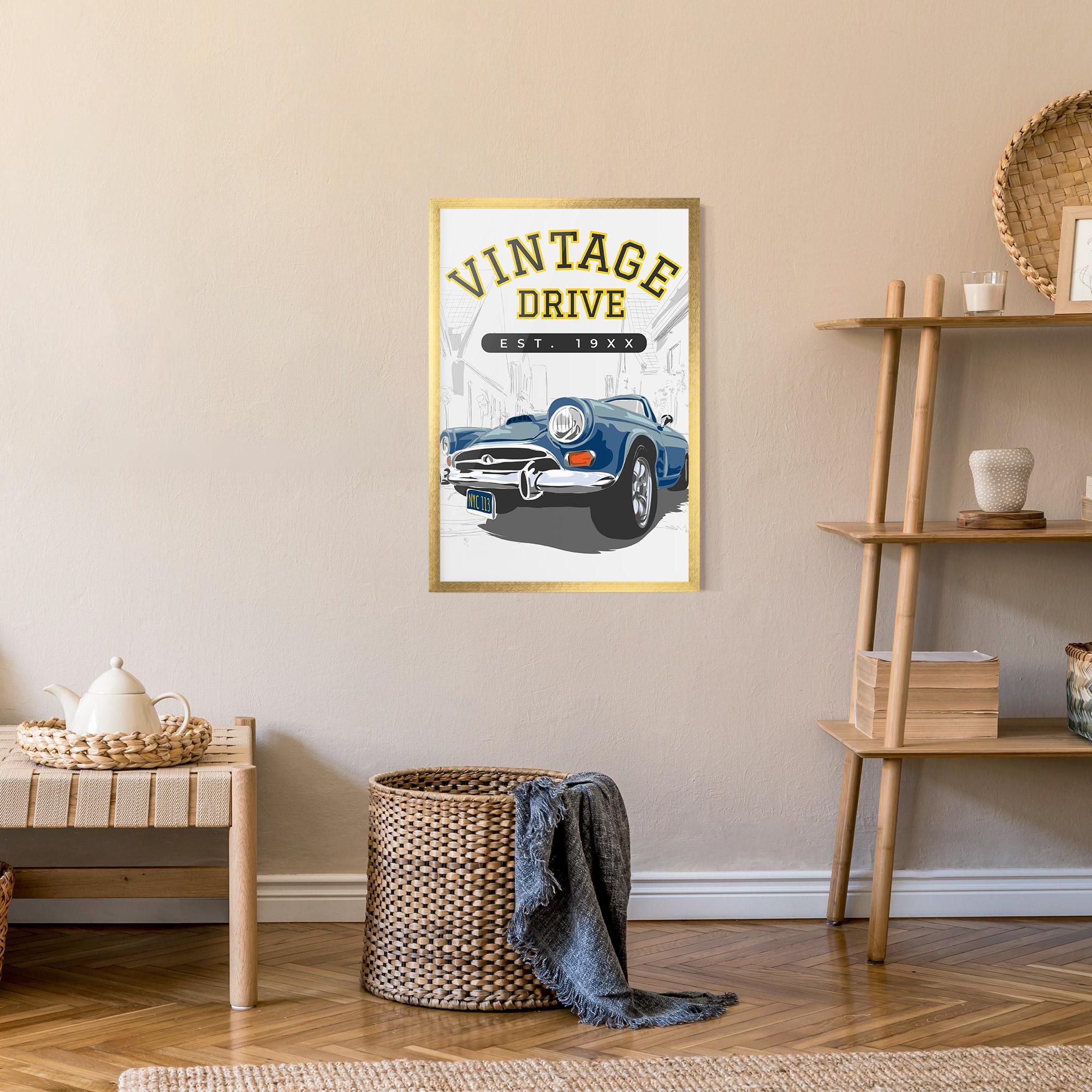 Keretezett Poszter Vintage Drive mockup 9