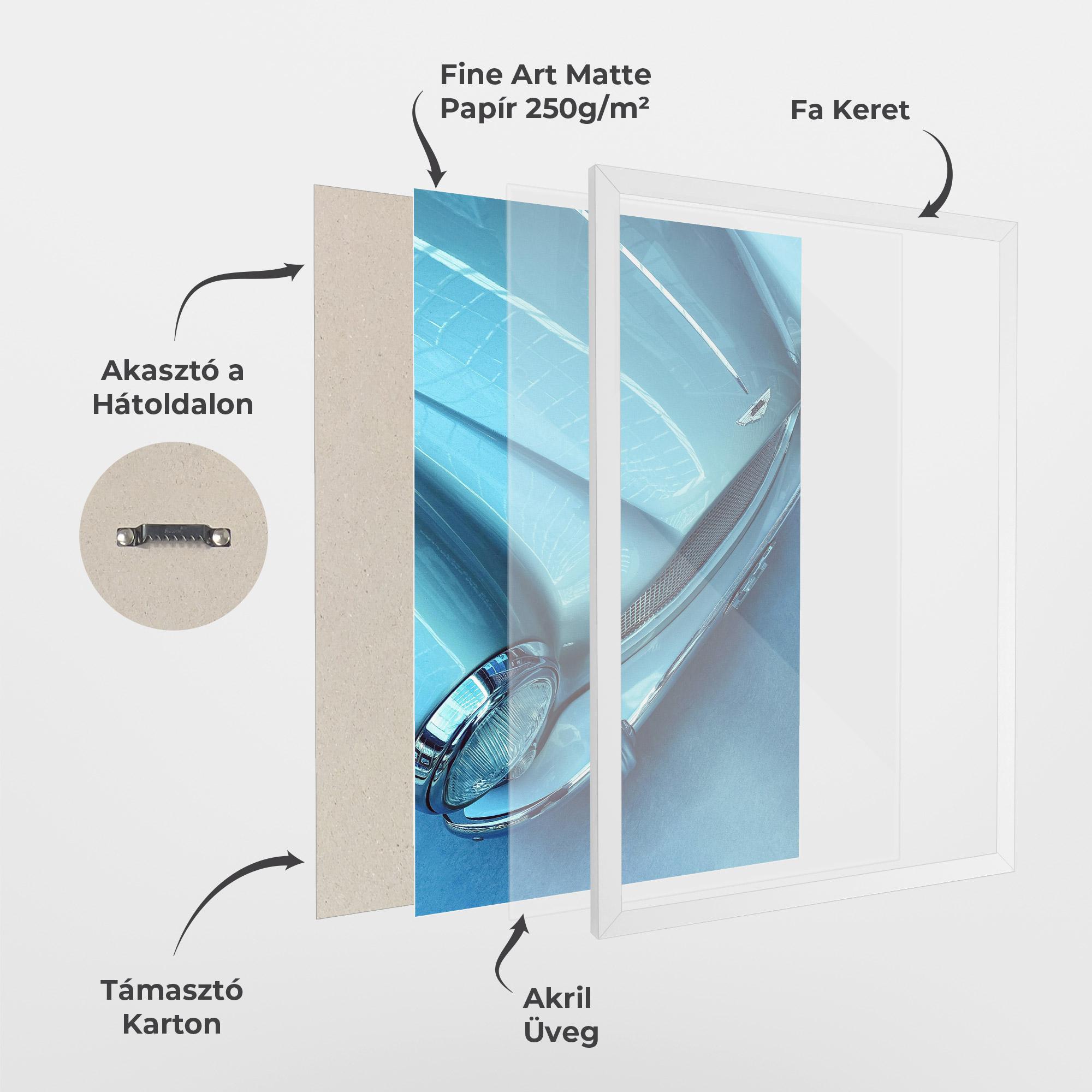 Keretezett Poszter Blue Light Car mockup 1