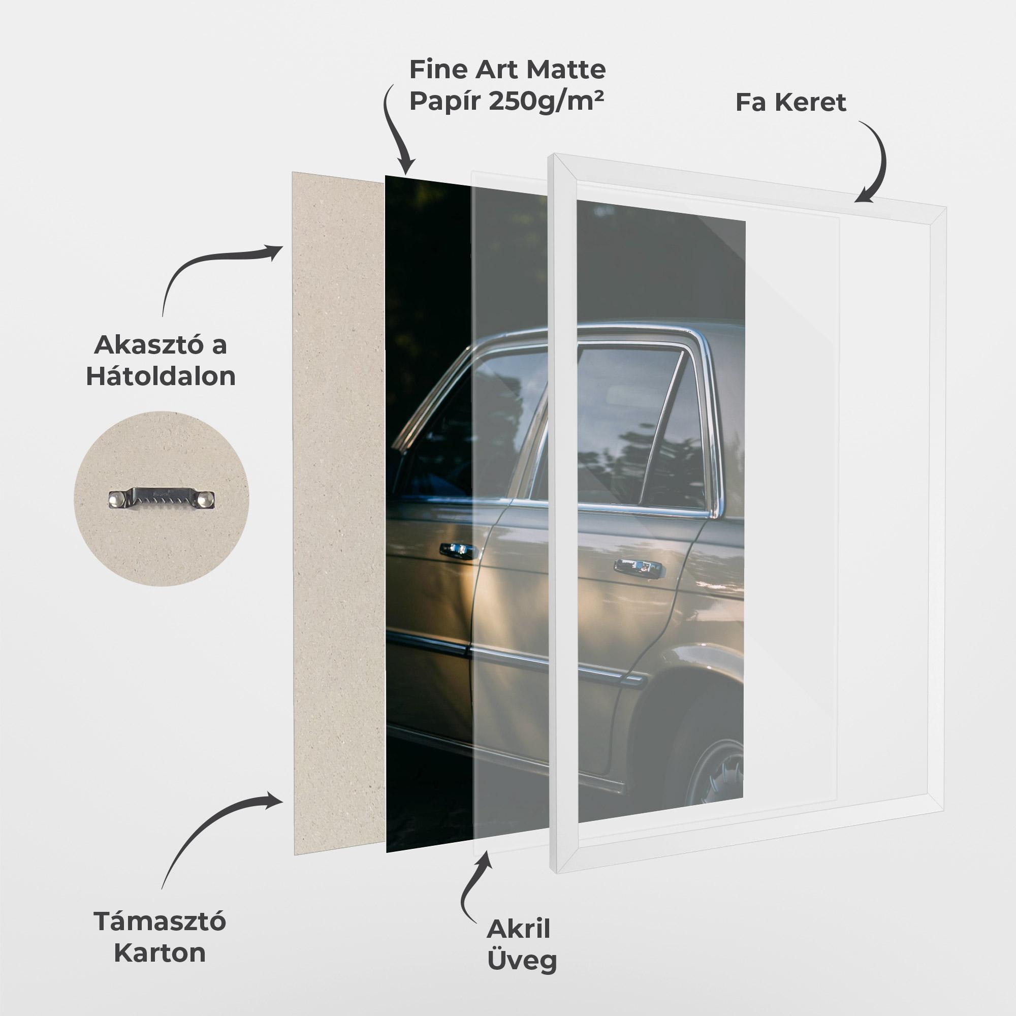 Keretezett Poszter Cream Old Car mockup 1