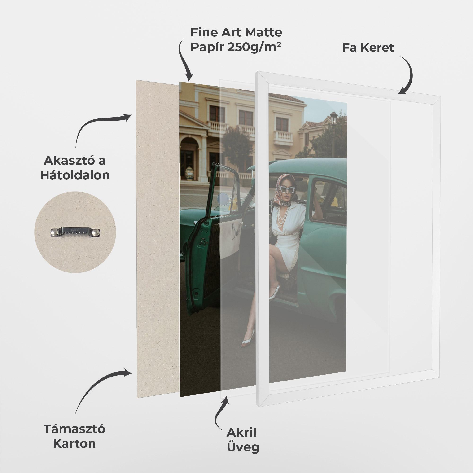 Keretezett Poszter Lady Vintage Cat mockup 1