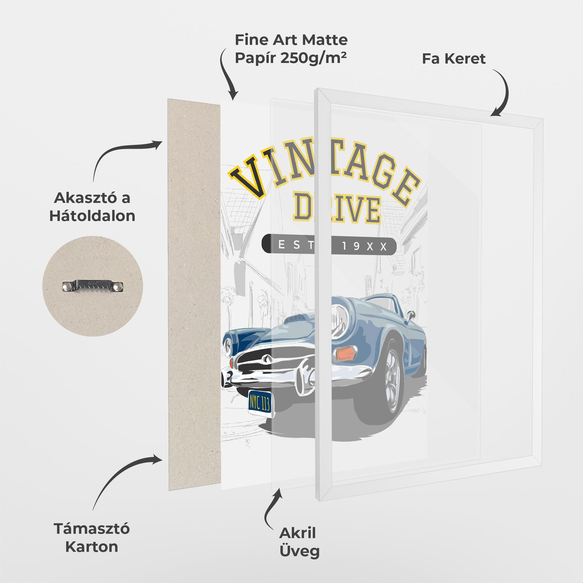 Keretezett Poszter Vintage Drive mockup 1