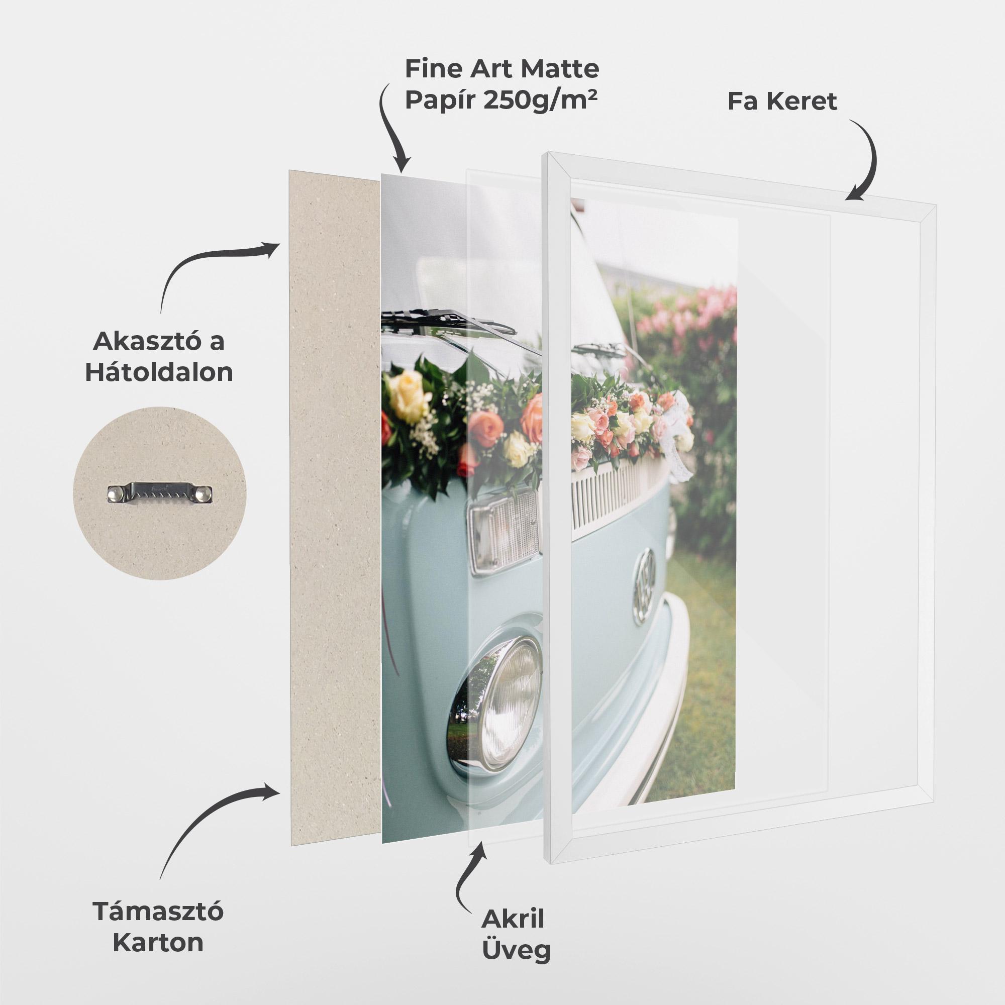 Keretezett Poszter Vintage Rose Van mockup 1