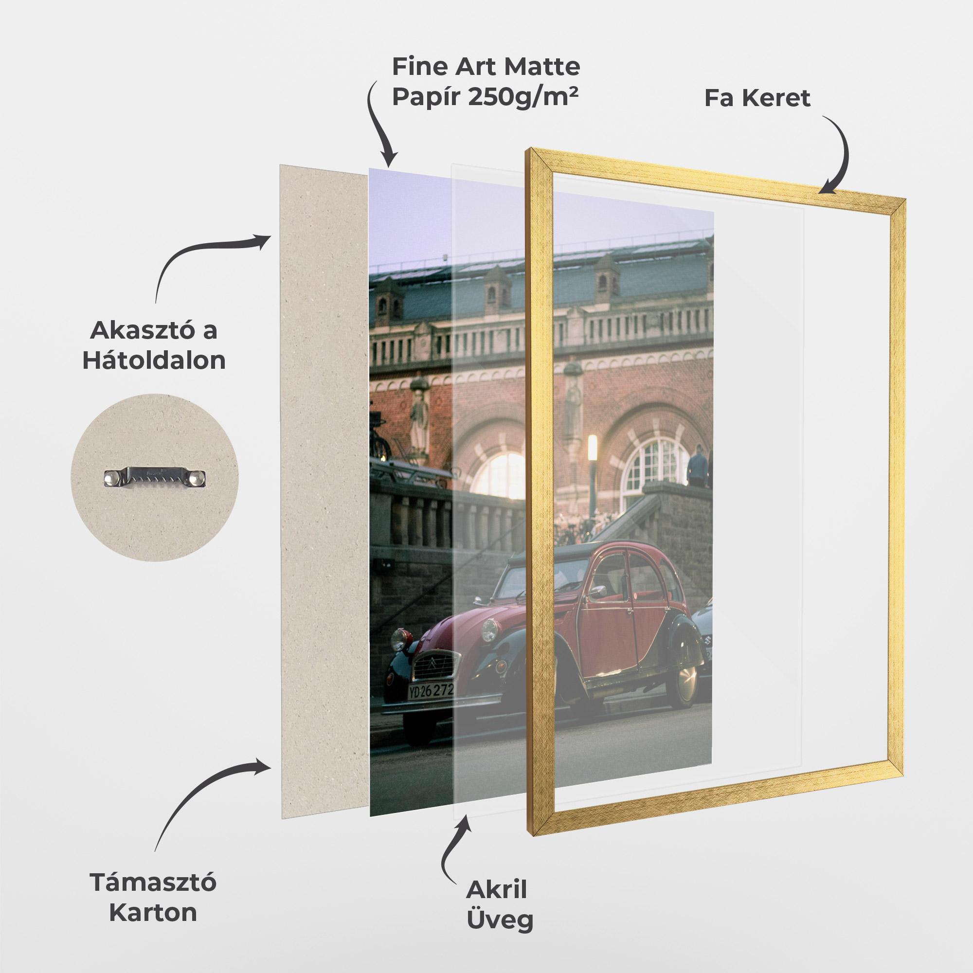 Keretezett Poszter Beautiful Old Car mockup 1