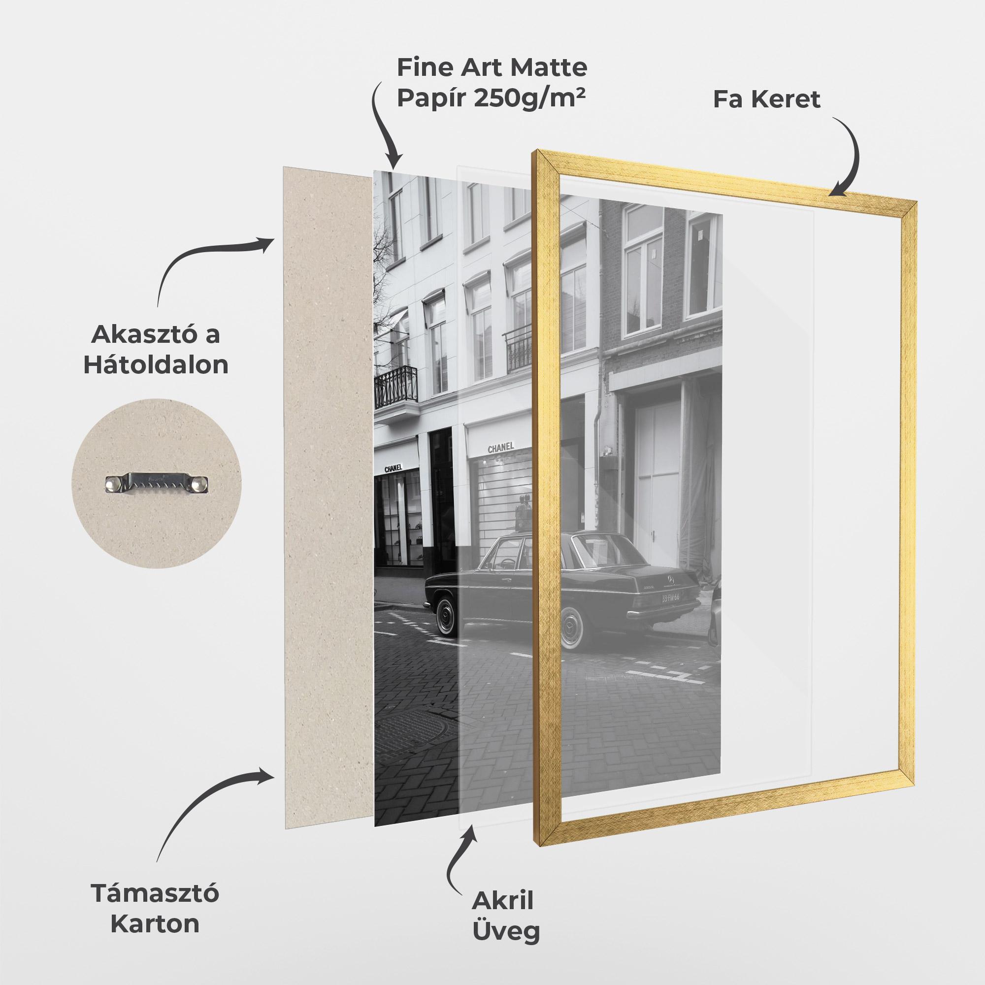 Keretezett Poszter Black Old Car mockup 1