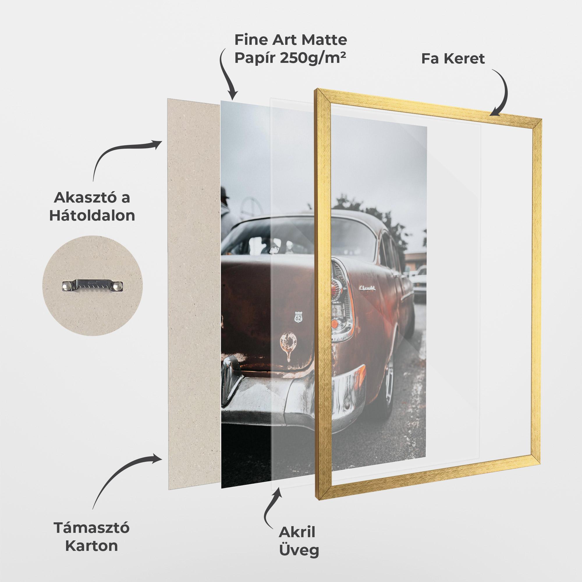 Keretezett Poszter Car Old Brown mockup 1