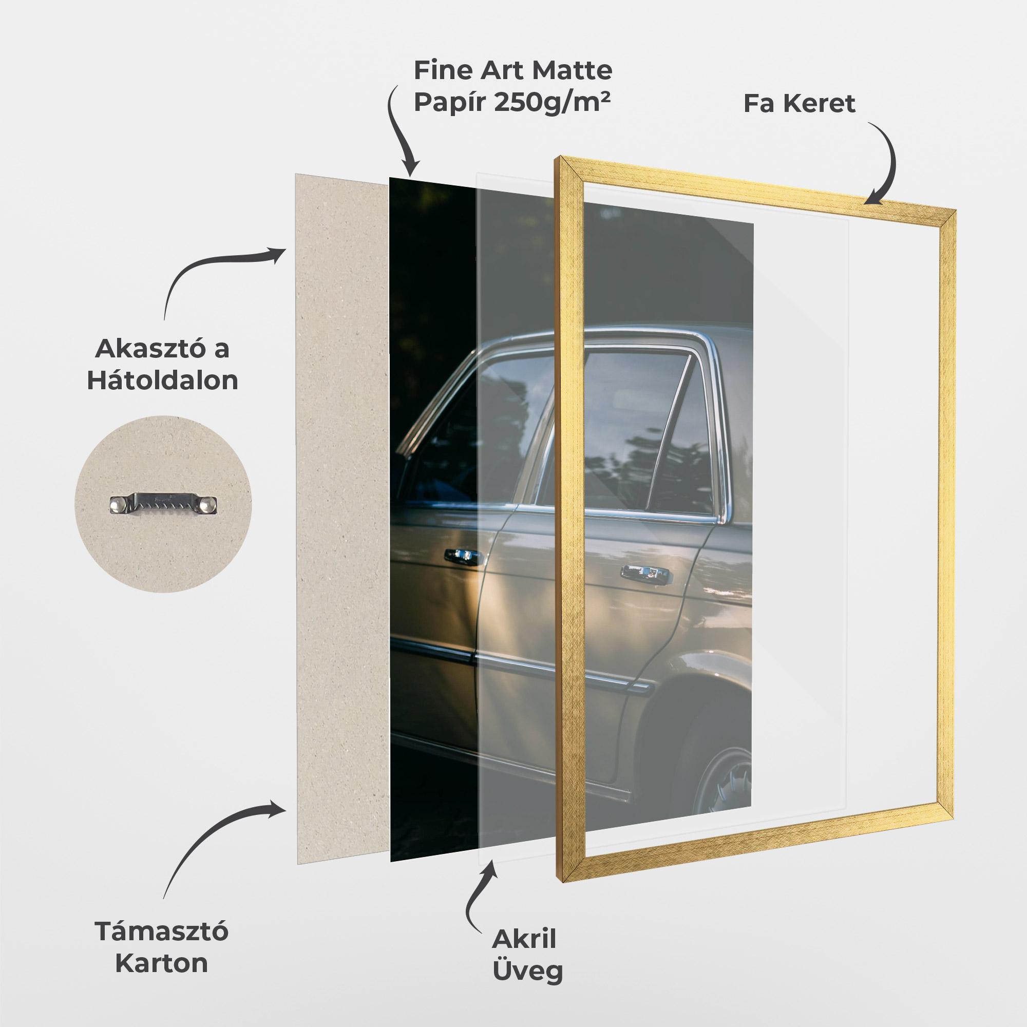 Keretezett Poszter Cream Old Car mockup 1