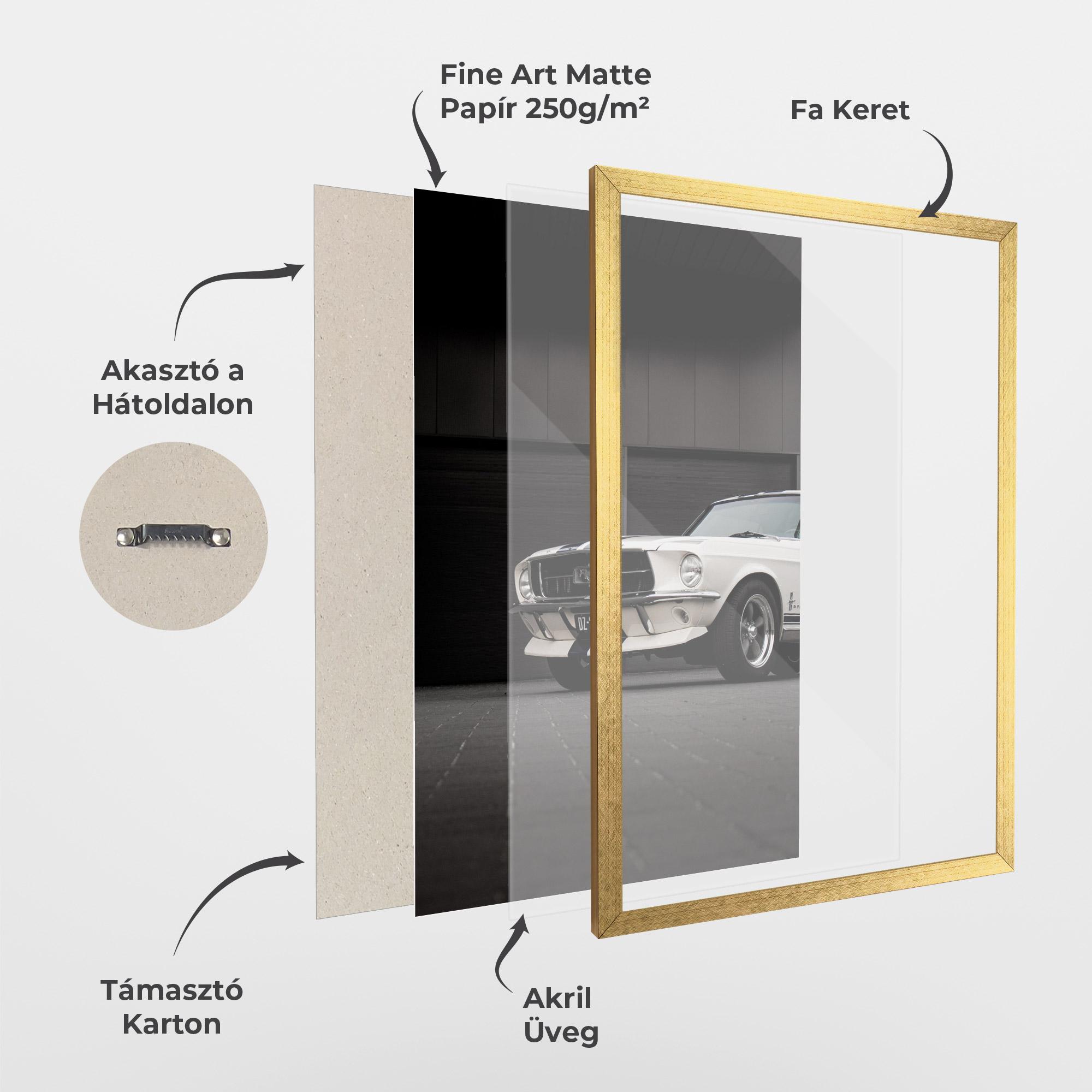 Keretezett Poszter White Vintage Car mockup 1