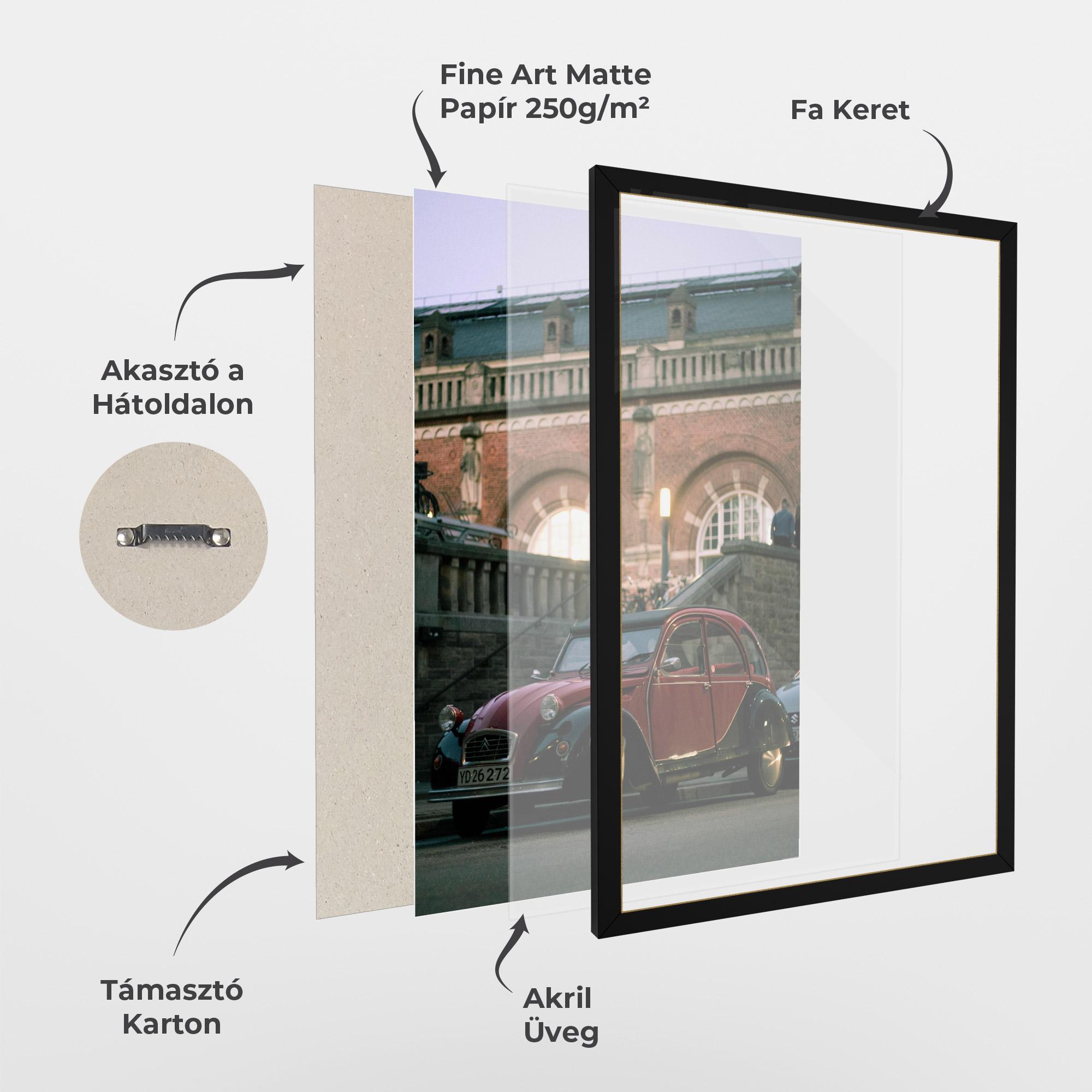 Keretezett Poszter Beautiful Old Car mockup 1