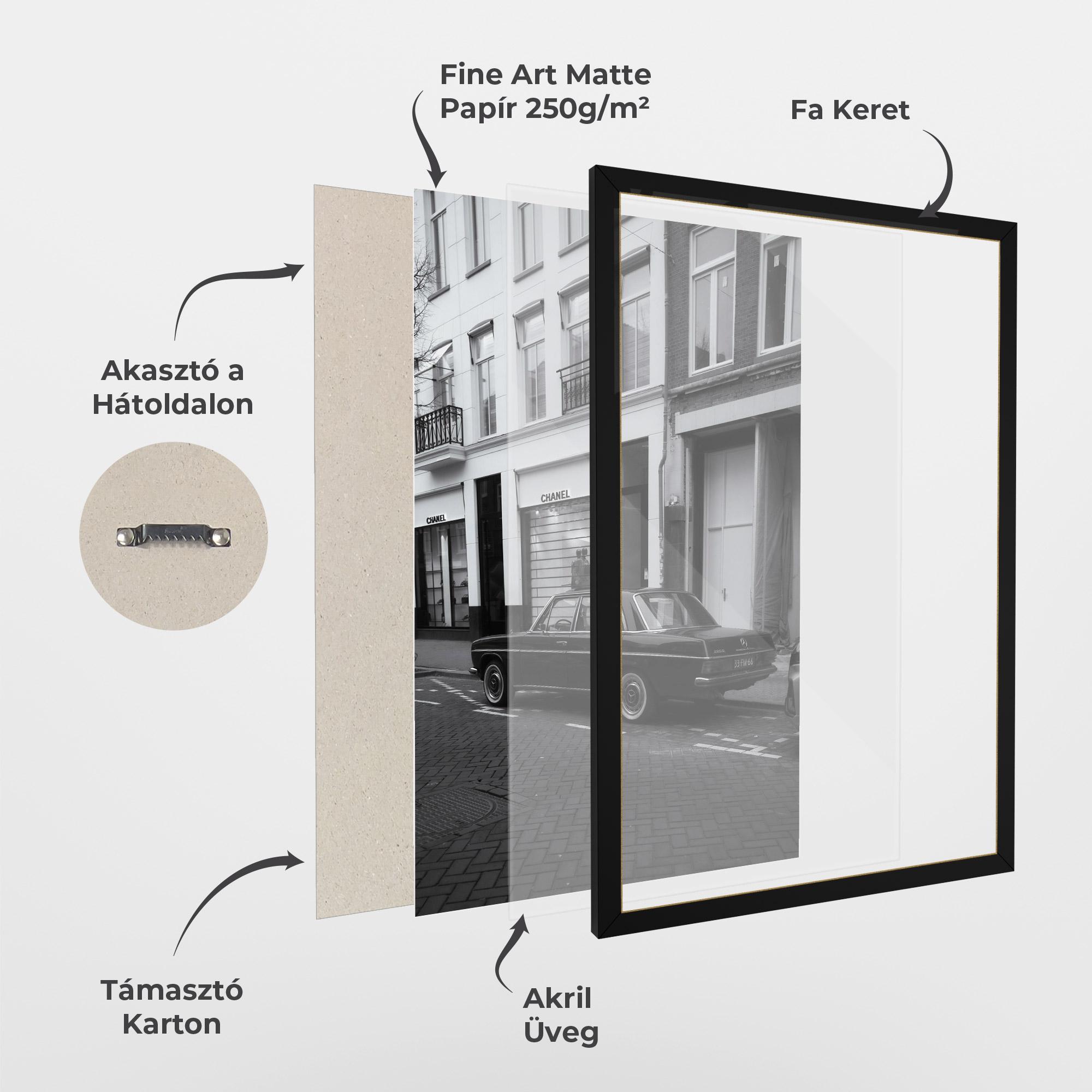 Keretezett Poszter Black Old Car mockup 1