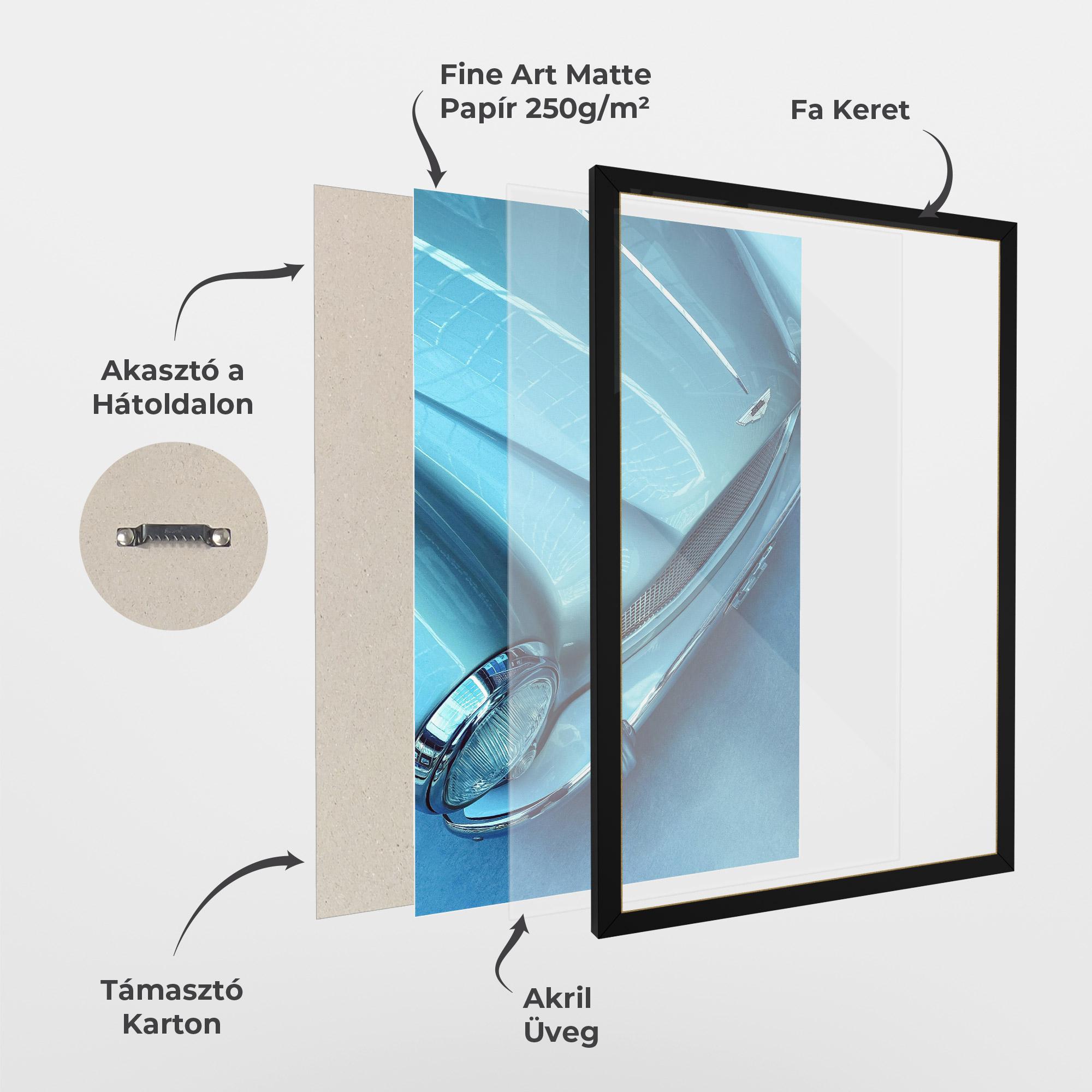 Keretezett Poszter Blue Light Car mockup 1