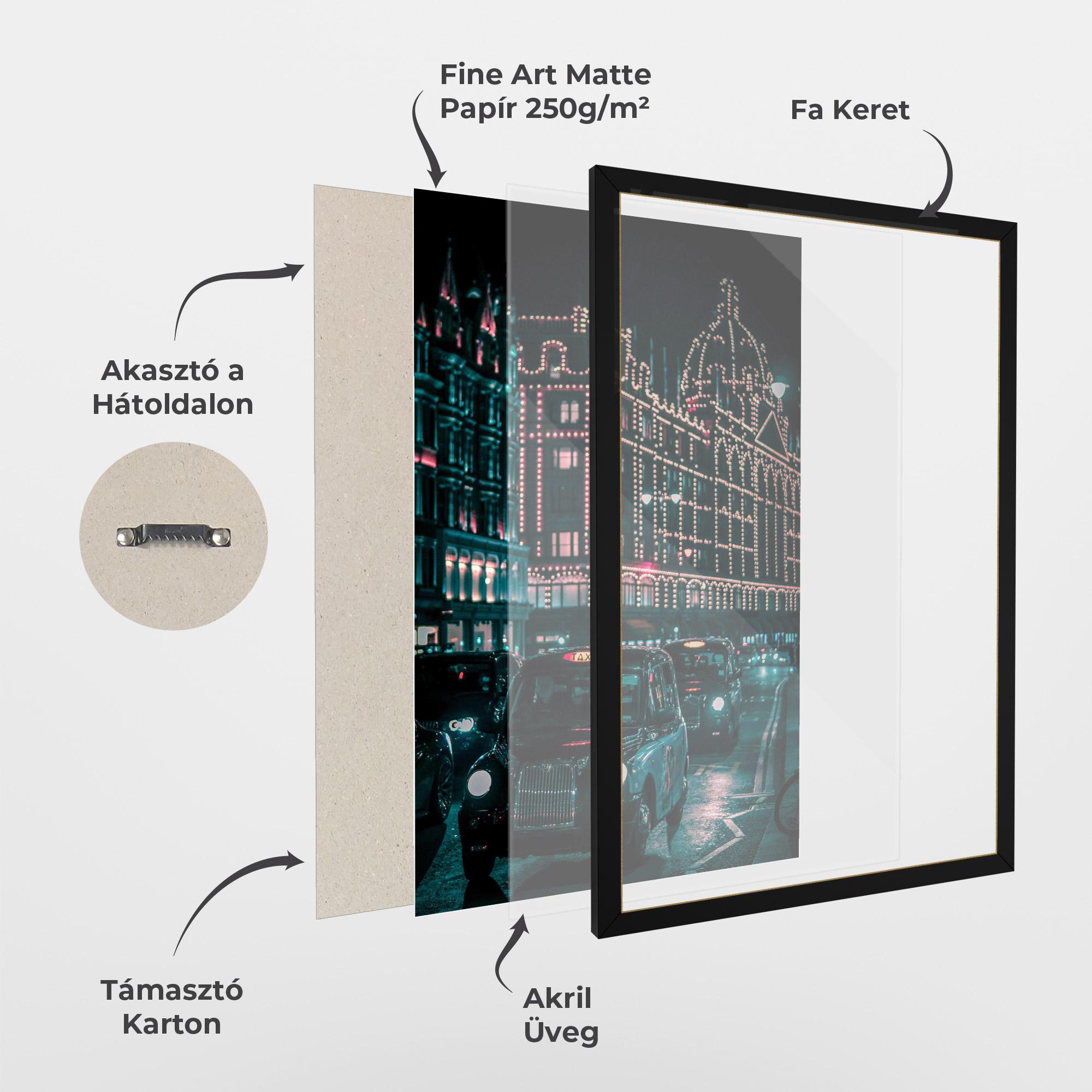 Keretezett Poszter City Lights Car mockup 1