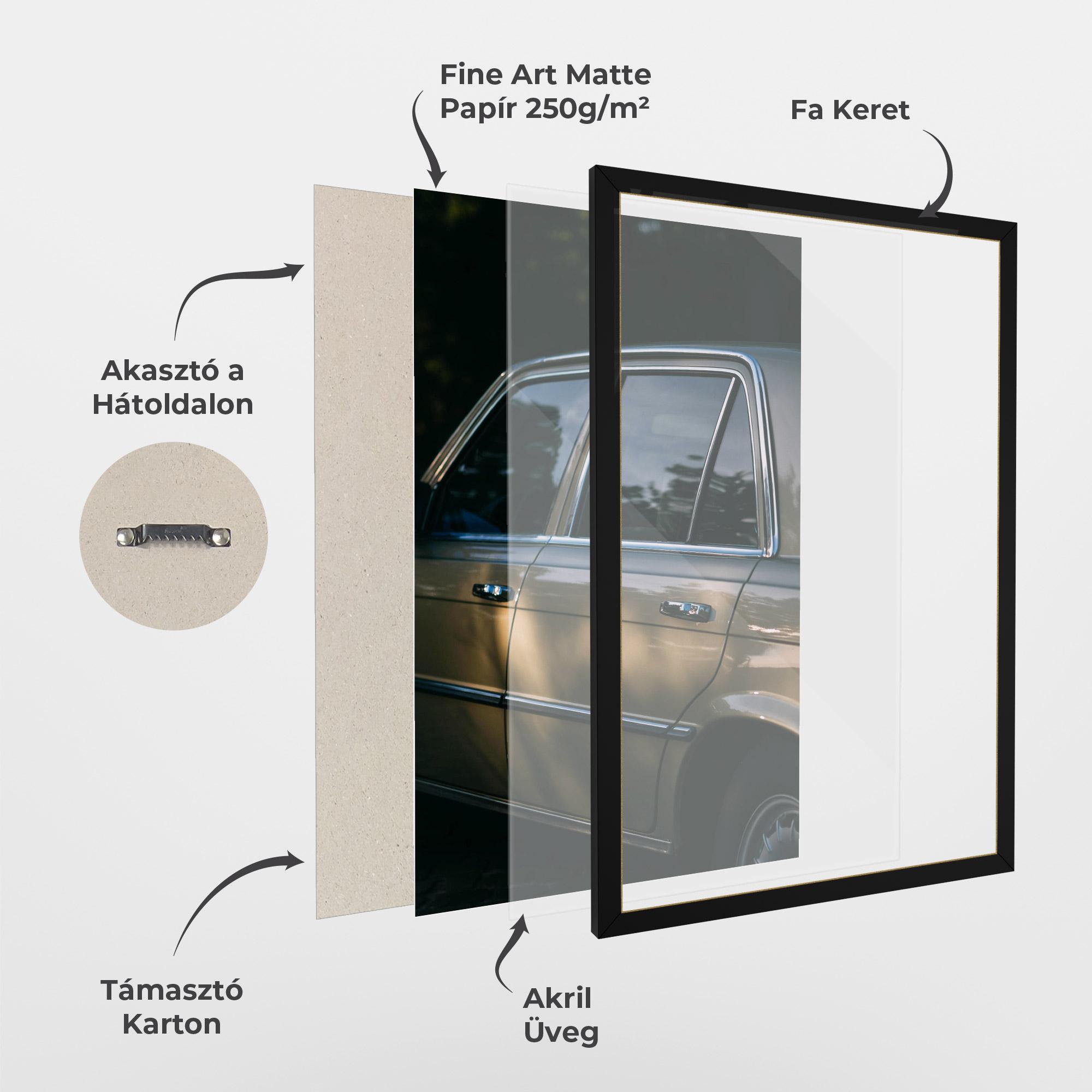 Keretezett Poszter Cream Old Car mockup 1