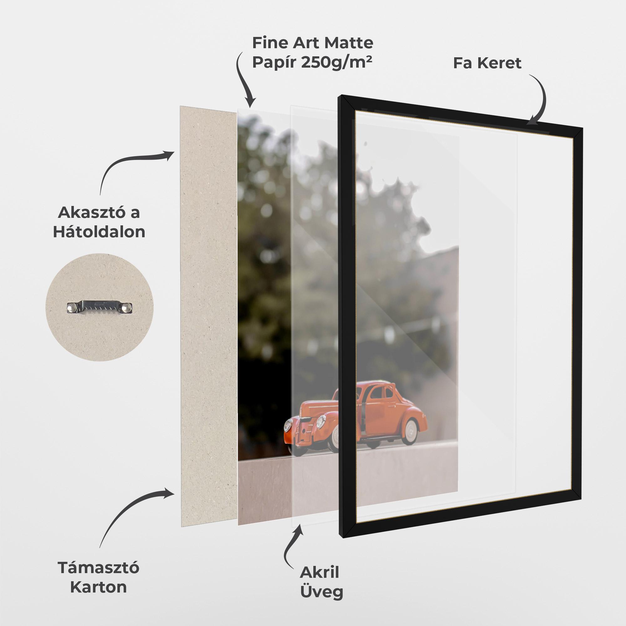 Keretezett Poszter Orange Toy Car mockup 1