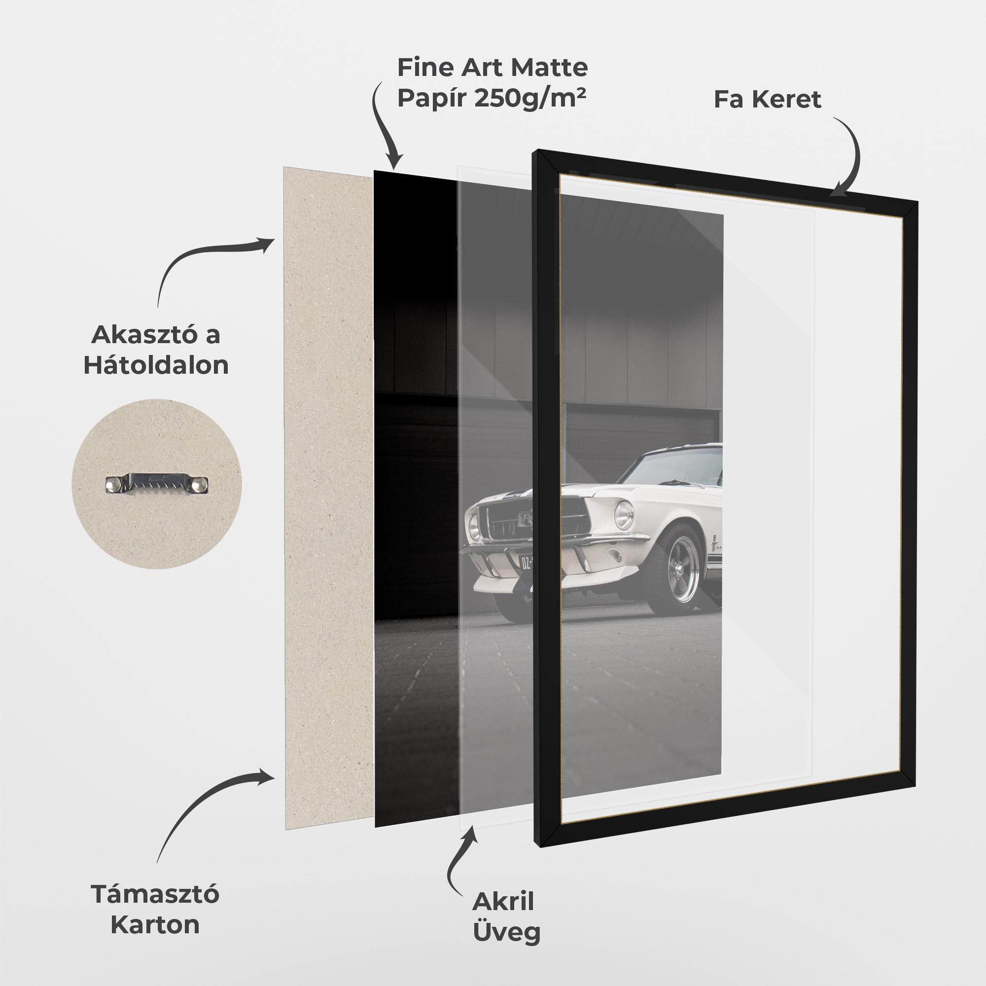 Keretezett Poszter White Vintage Car mockup 1