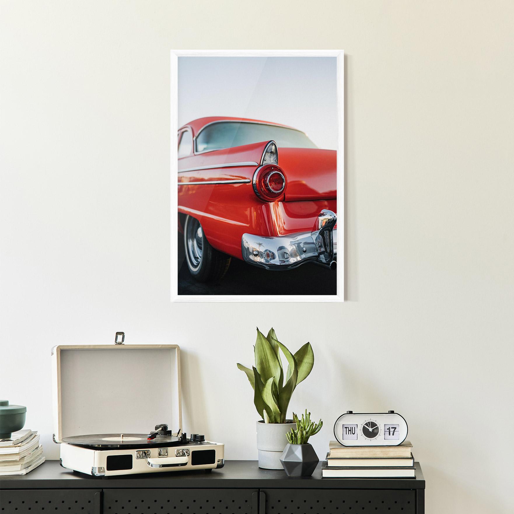 Keretezett Poszter Car Classic Red mockup 2