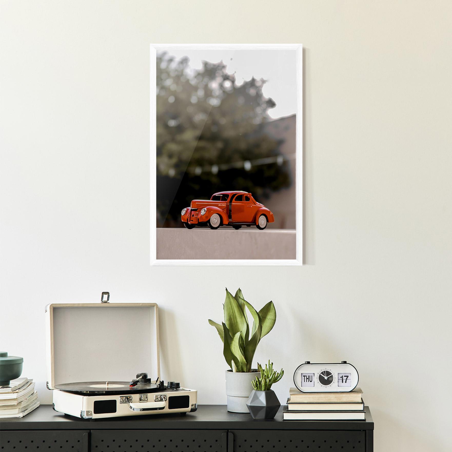 Keretezett Poszter Orange Toy Car mockup 2