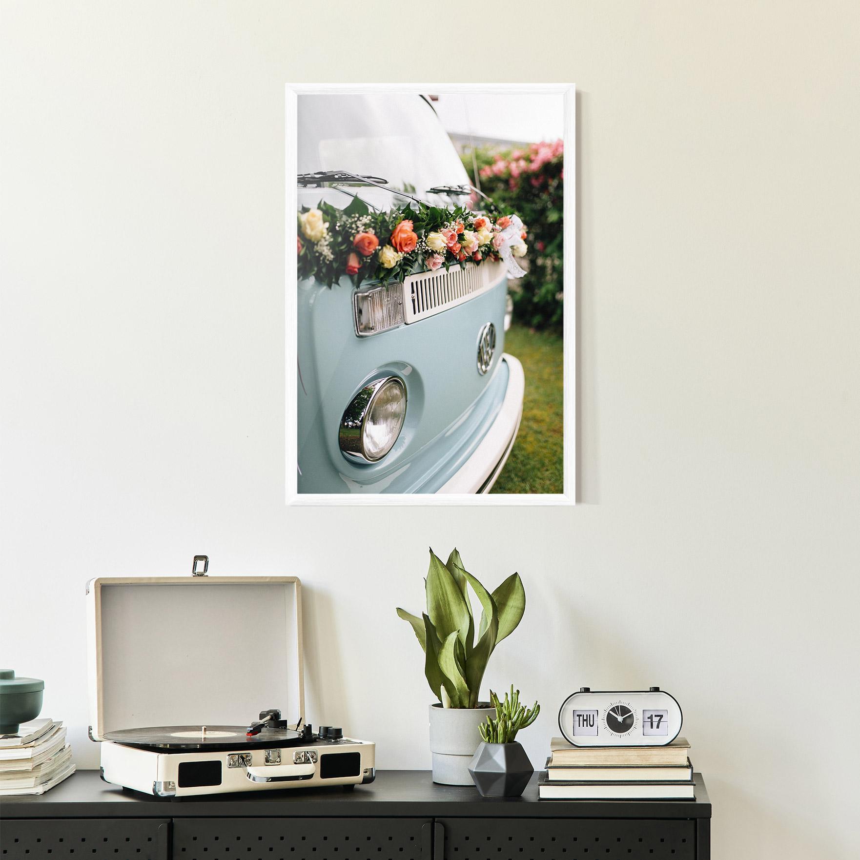 Keretezett Poszter Vintage Rose Van mockup 2