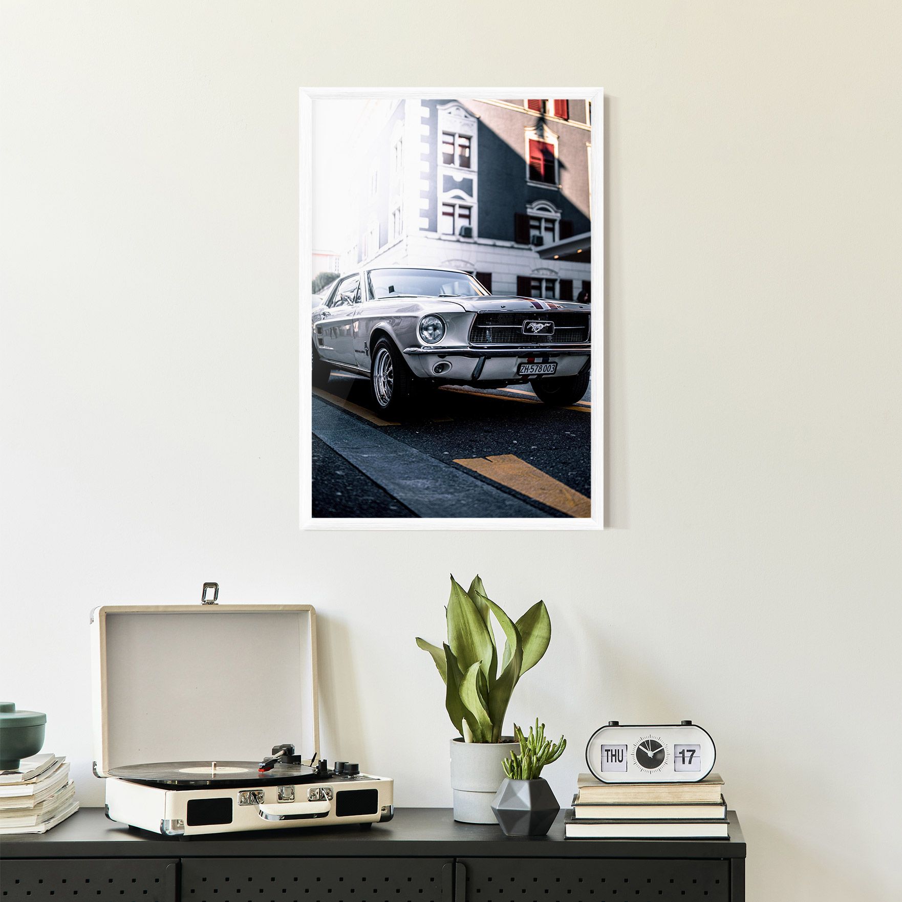 Vintage White Car mockup 2