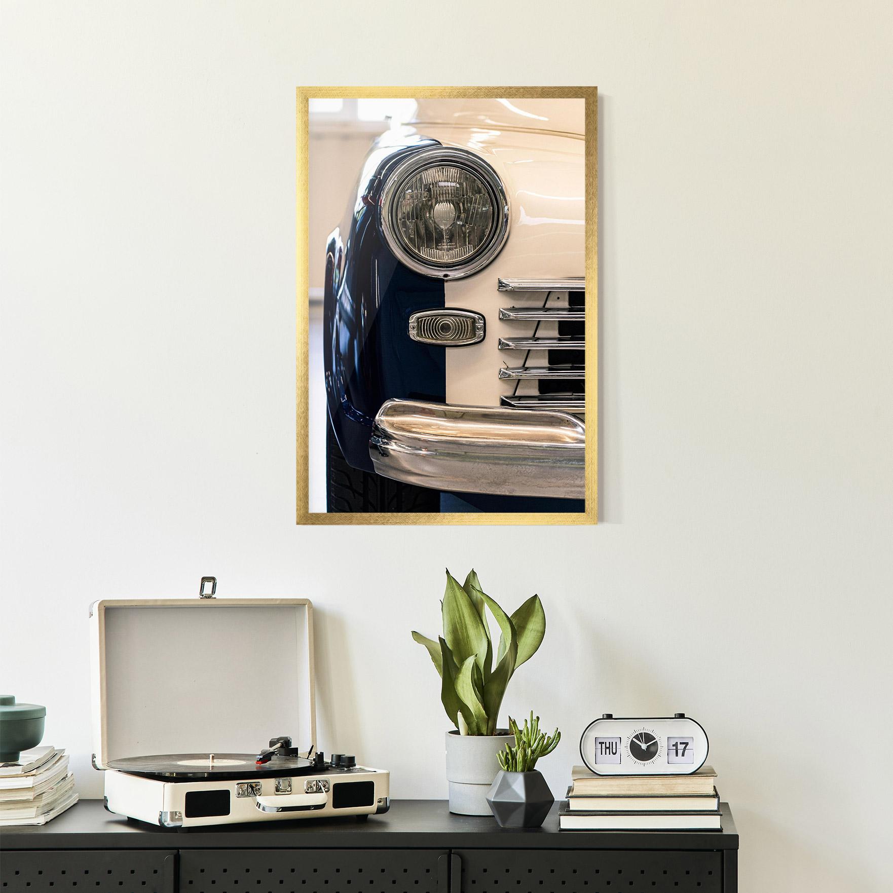 Keretezett Poszter Blue White Car mockup 2