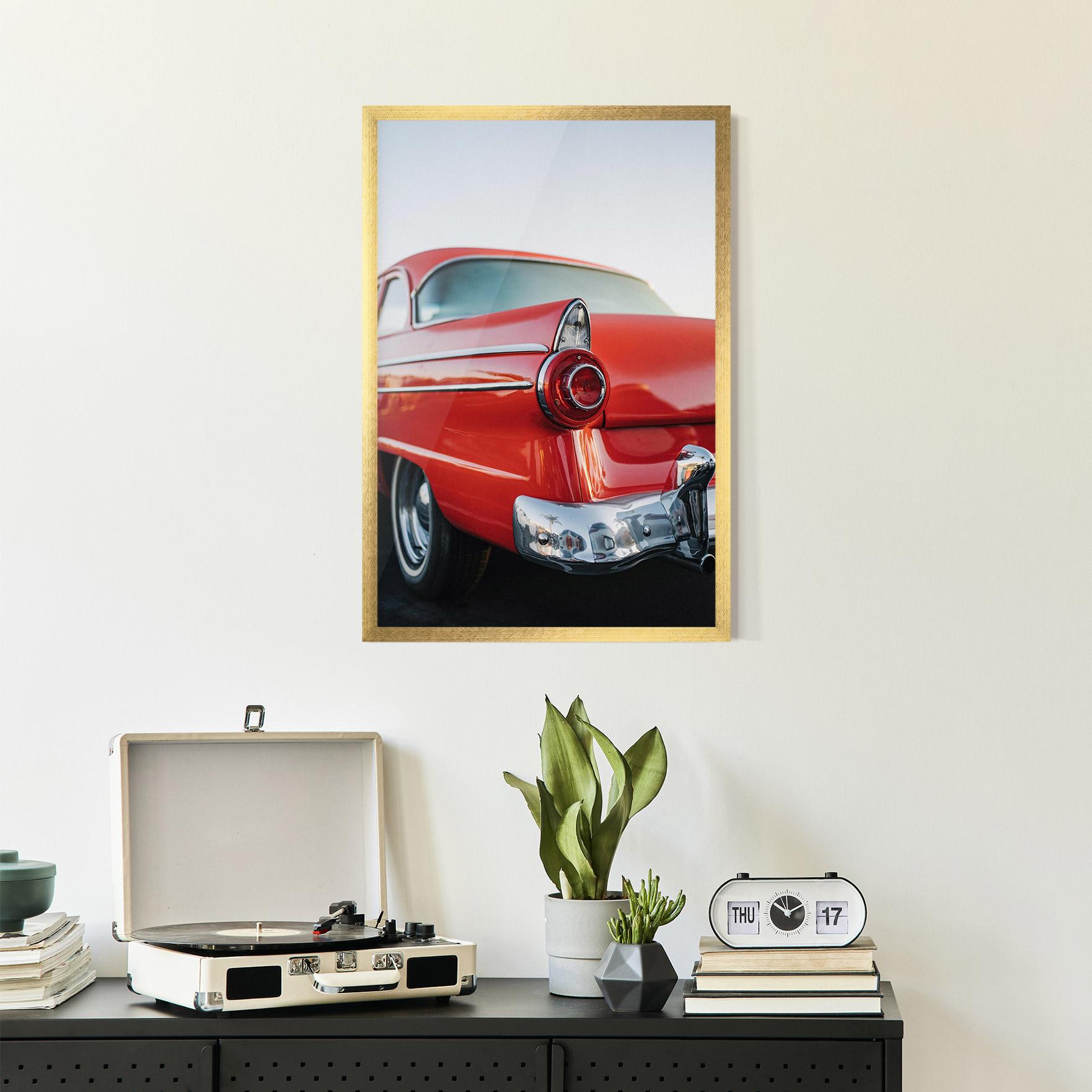 Keretezett Poszter Car Classic Red mockup 2