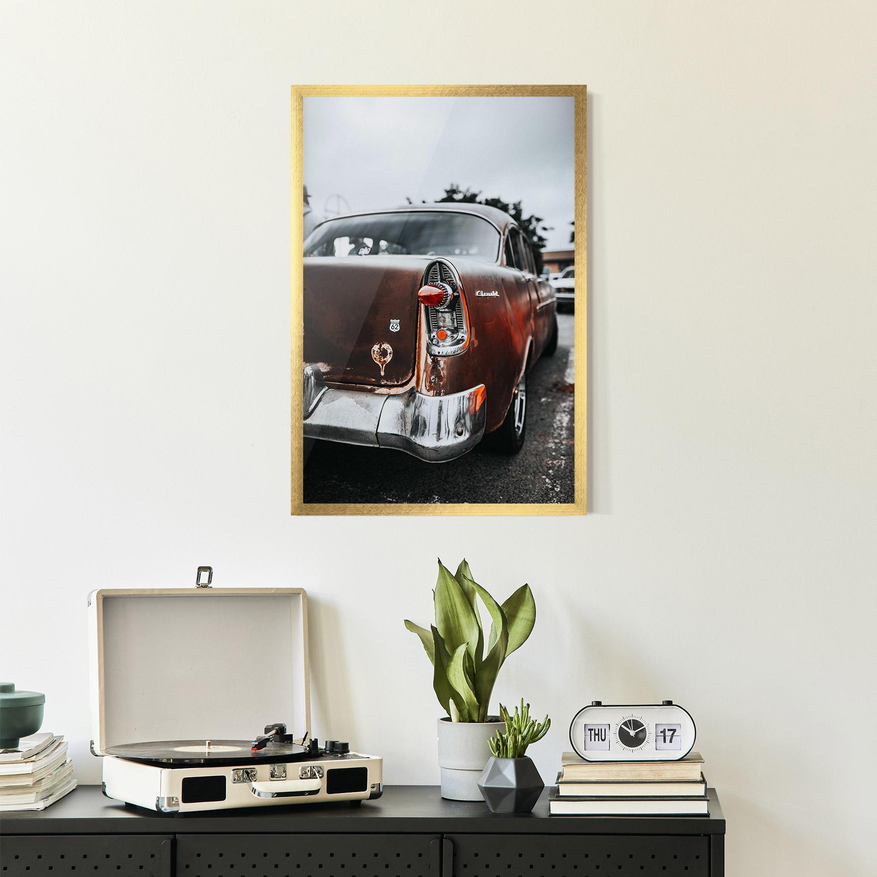 Keretezett Poszter Car Old Brown mockup 2